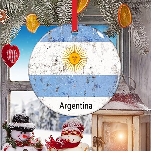 Vista 68 de Chipre - Adornos colgantes para árbol de Navidad, bandera nacional de Chipre, adornos de cerámica para decoraciones de Navidad, regalo de viajero