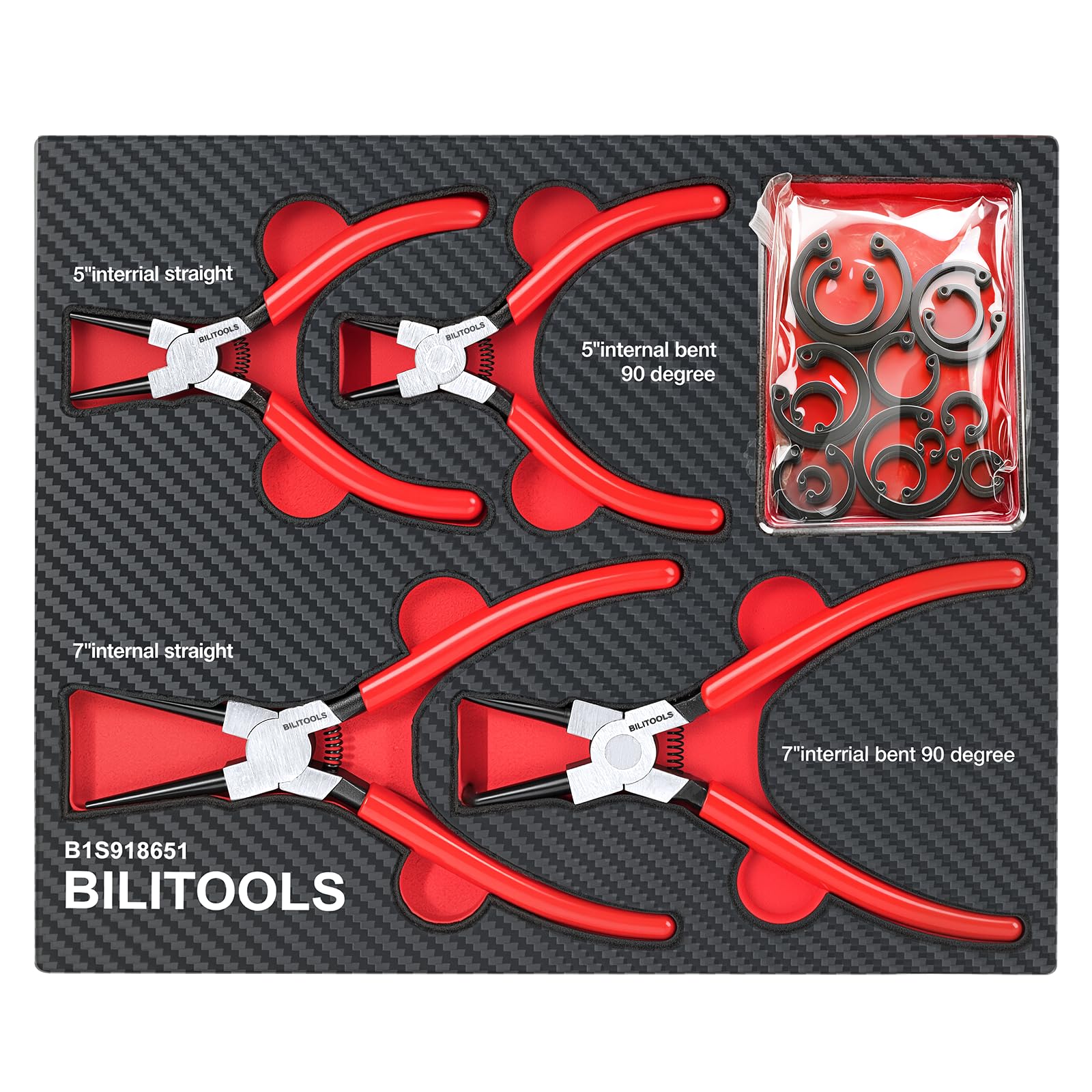 Set di pinze per anelli elastici esterni da 12,7 cm e 17,8 cm