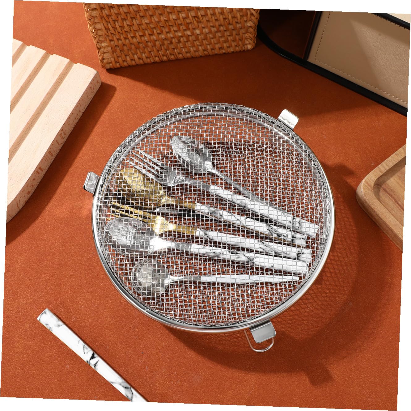 Cestello Portaposate per Lavastoviglie in Acciaio Inox, Argento