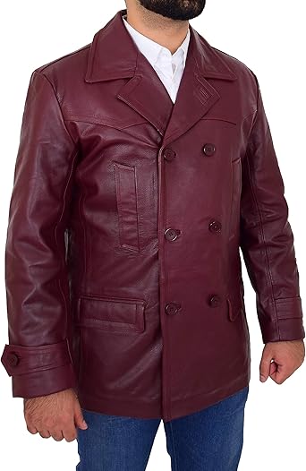 maroon peacoat