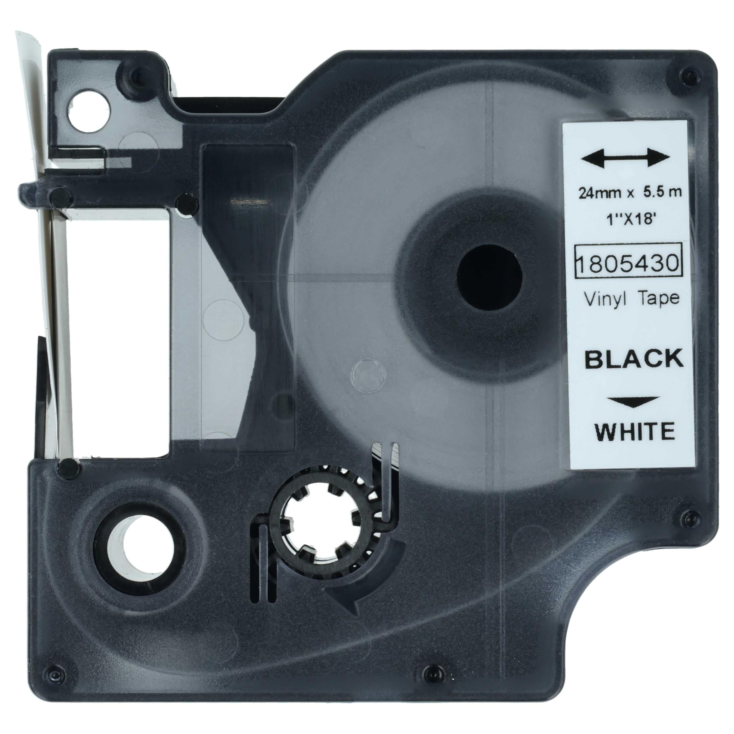 vhbw 5x Schriftband-Kassette Ersatz für Dymo 1805430 für Etiketten-Drucker 5,5m x 24mm Schwarz auf Weiß, Vinyl