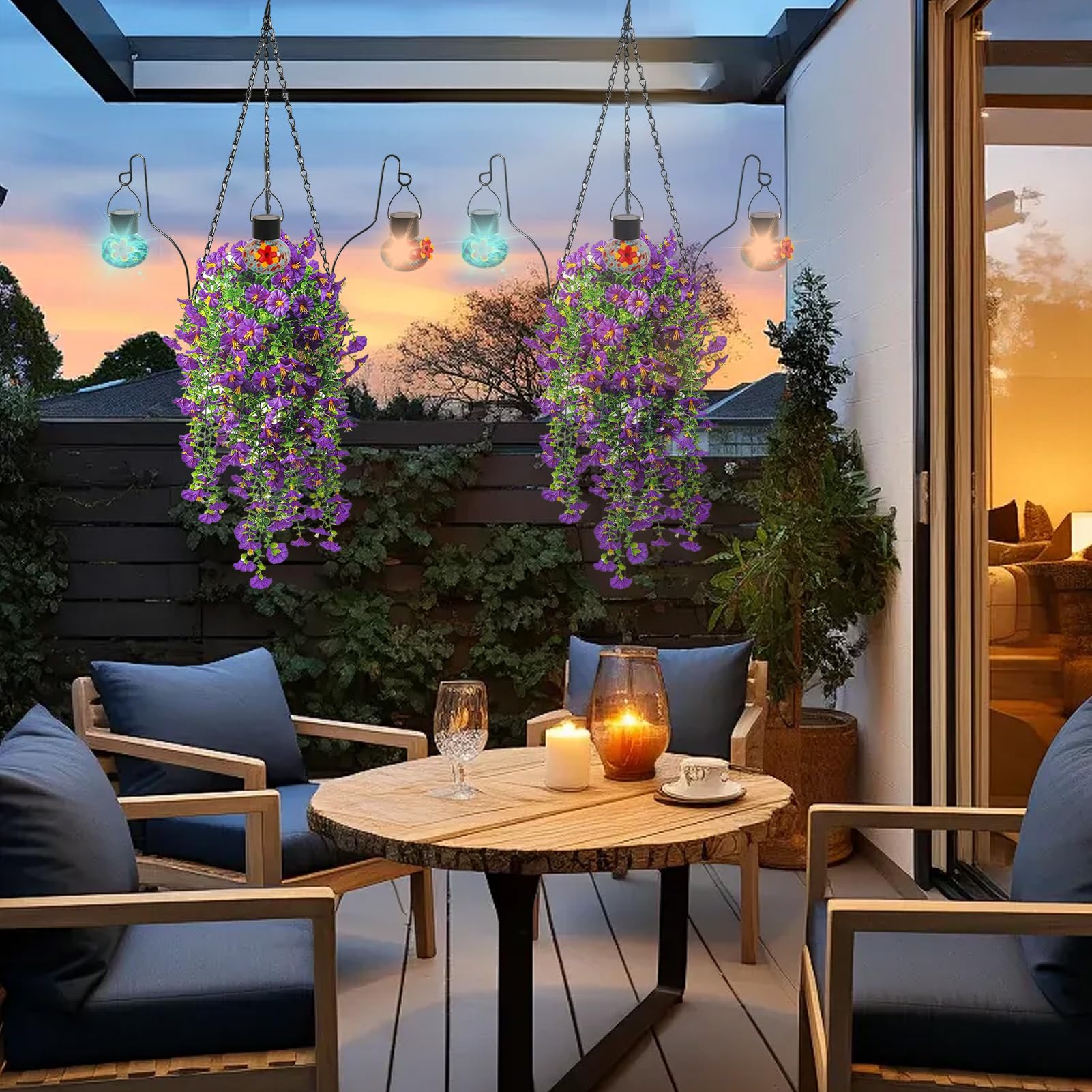 Fiori Artificiali Da Esterno Mangiatoia Per Uccelli In Metallo Decorativa | Cesto Di Fiori Artificiali Per Prato Balcone Giardino Portico Cortile Cocorita Conuro