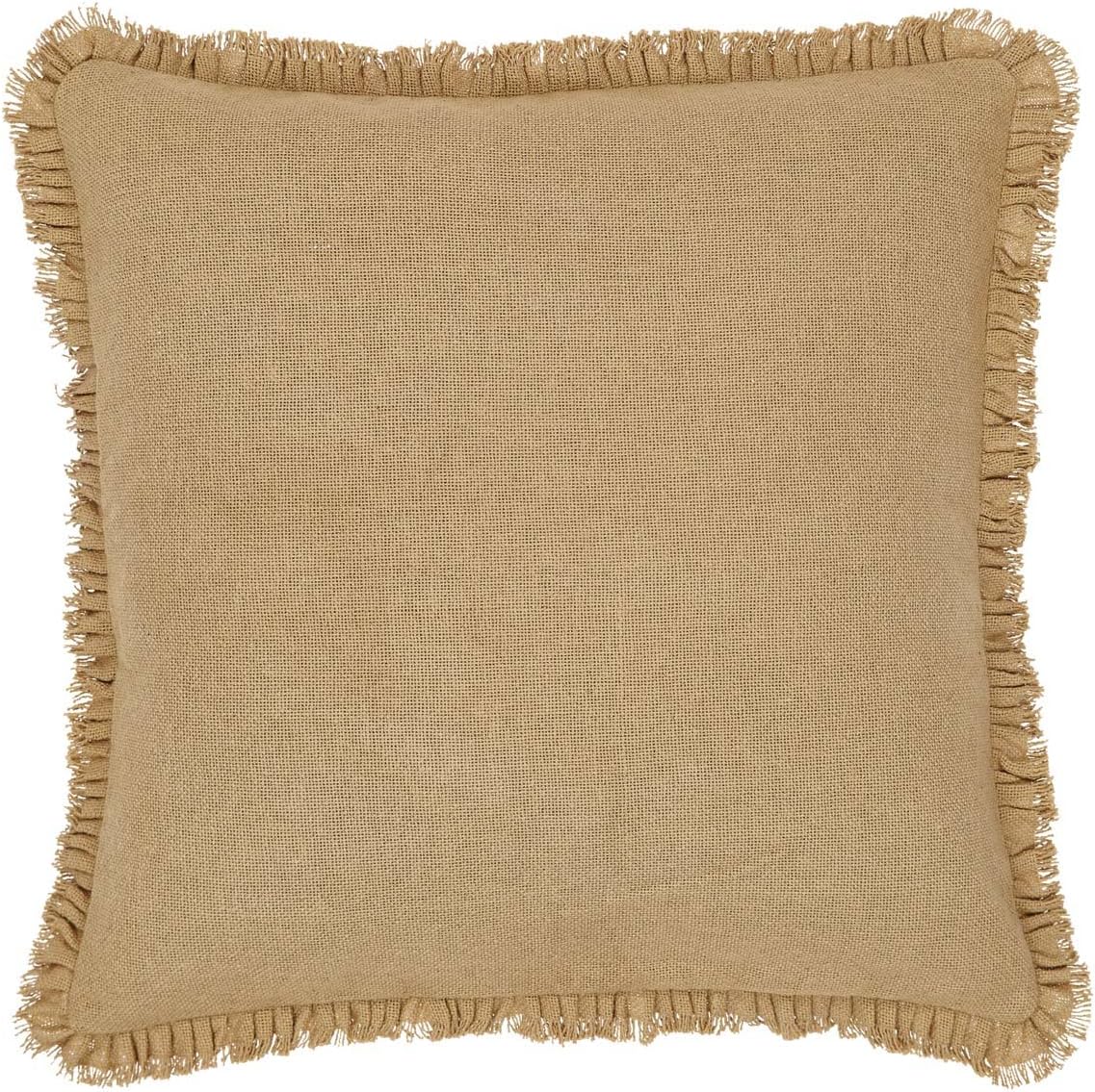 VHC Brands Burlap Euro Sham Cover, Tan, 26x26