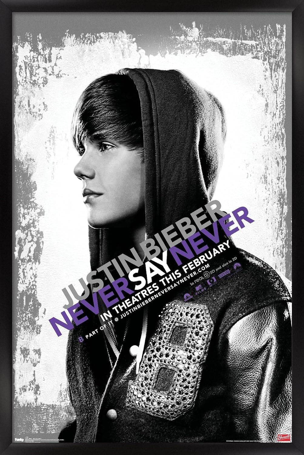 Trends International Justin Bieber - Never Say Never Wall Poster, 22.375" x 34", Black Framed Version