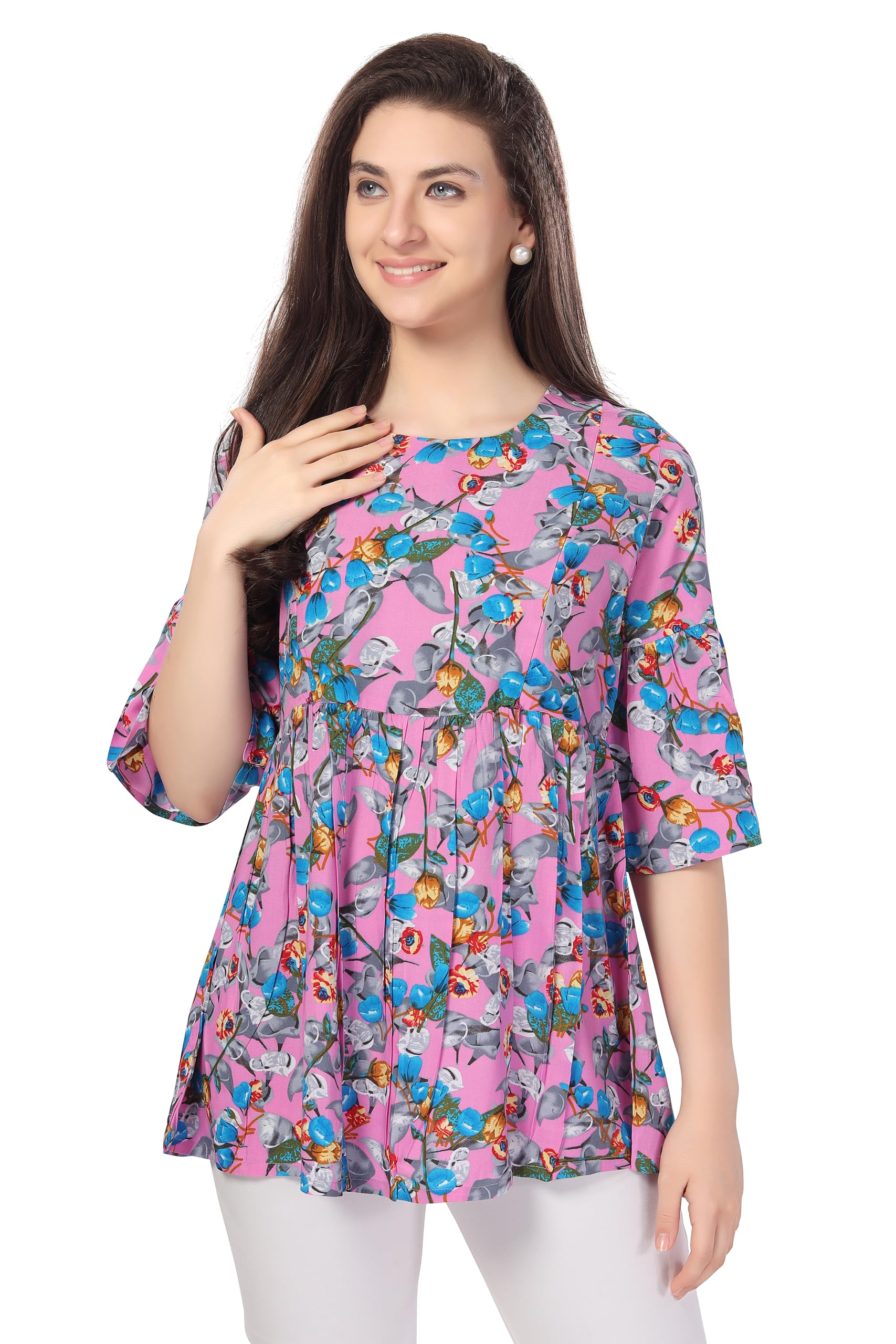 AV2 Printed Women Maternity Feeding Top(8065BXXL_PinkXXL) - Image 7 thumbnail