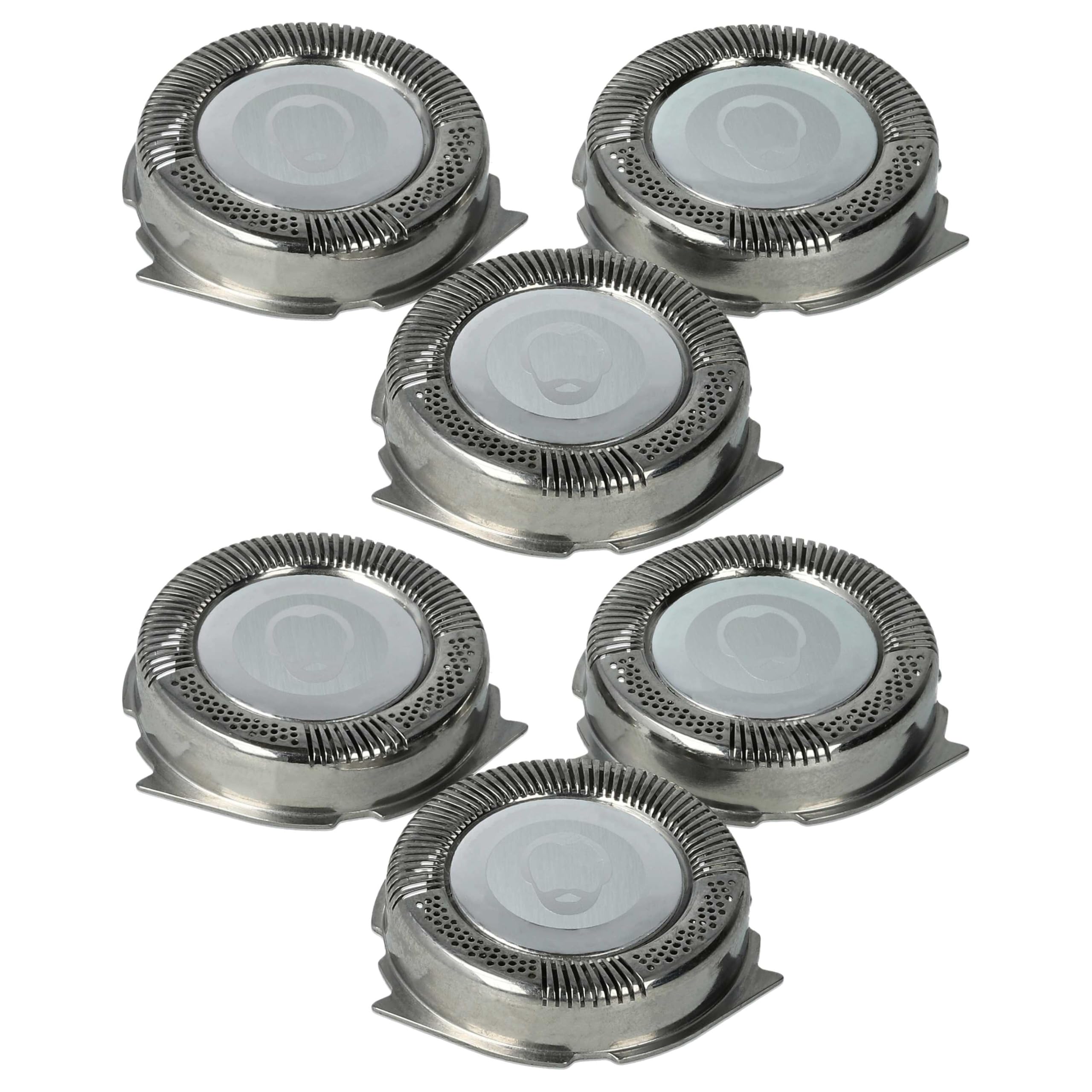 vhbw 6x testina di ricambio compatibile con Philips PT727, PT735, PT728, PT860, PT730/14, PT810, PT730, PT815 rasoio elettrico, argento