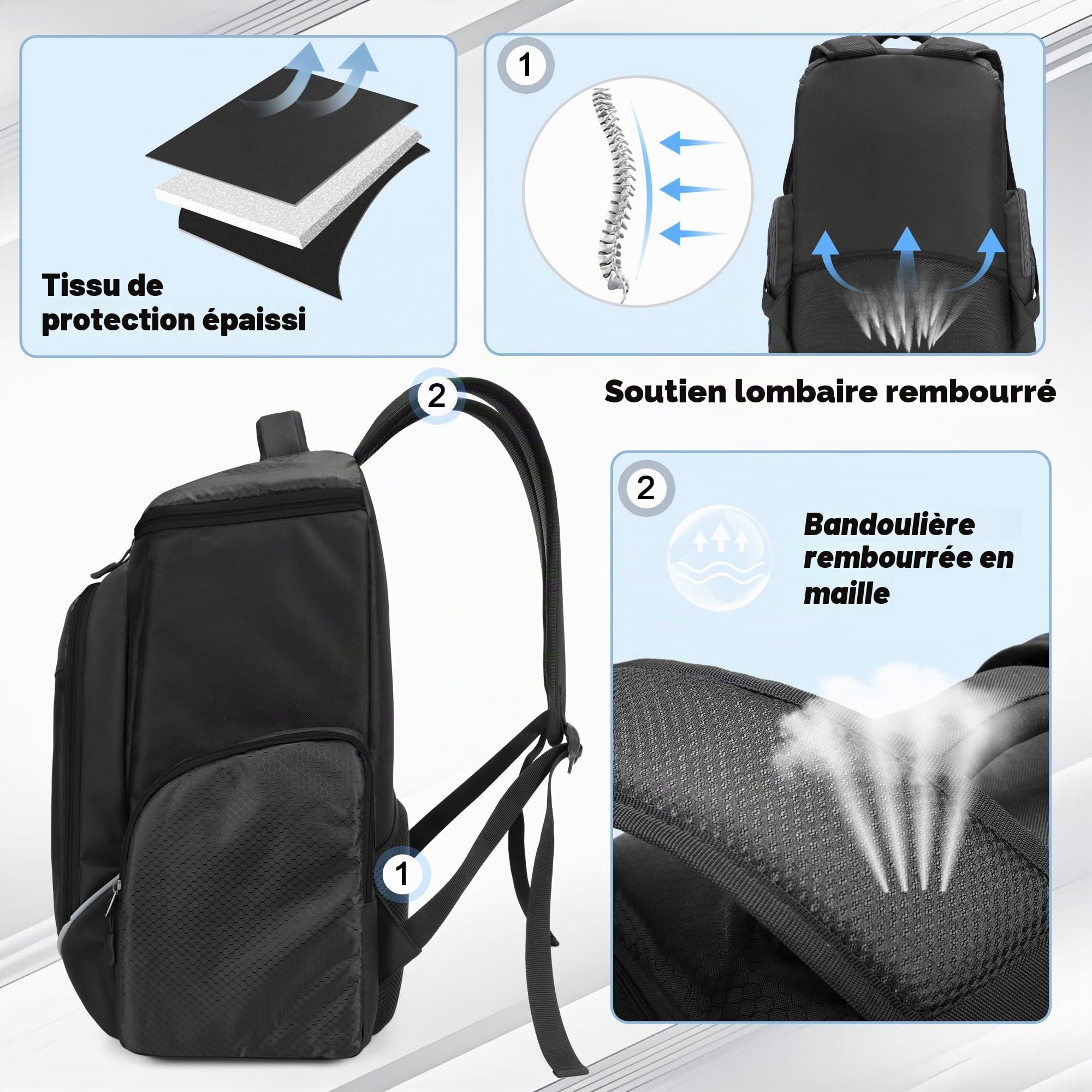 Trunab Sac à Dos Jeux Vidéo Rangement Protection, Compatible avec PS5/PS4/PS4 Pro/PS4 Slim/Xbox One/Xbox One X/Xbox One S, Sac de Voyage Étuis avec Poches pour Laptop 15.6'' et Accesoires de Jeux