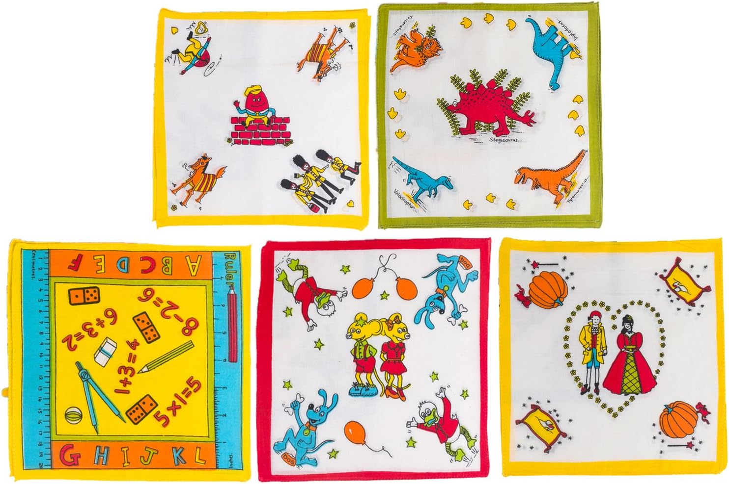 2 Packs Of 6 Childrens/Kids Learning Handkerchiefs With Assorted Prints