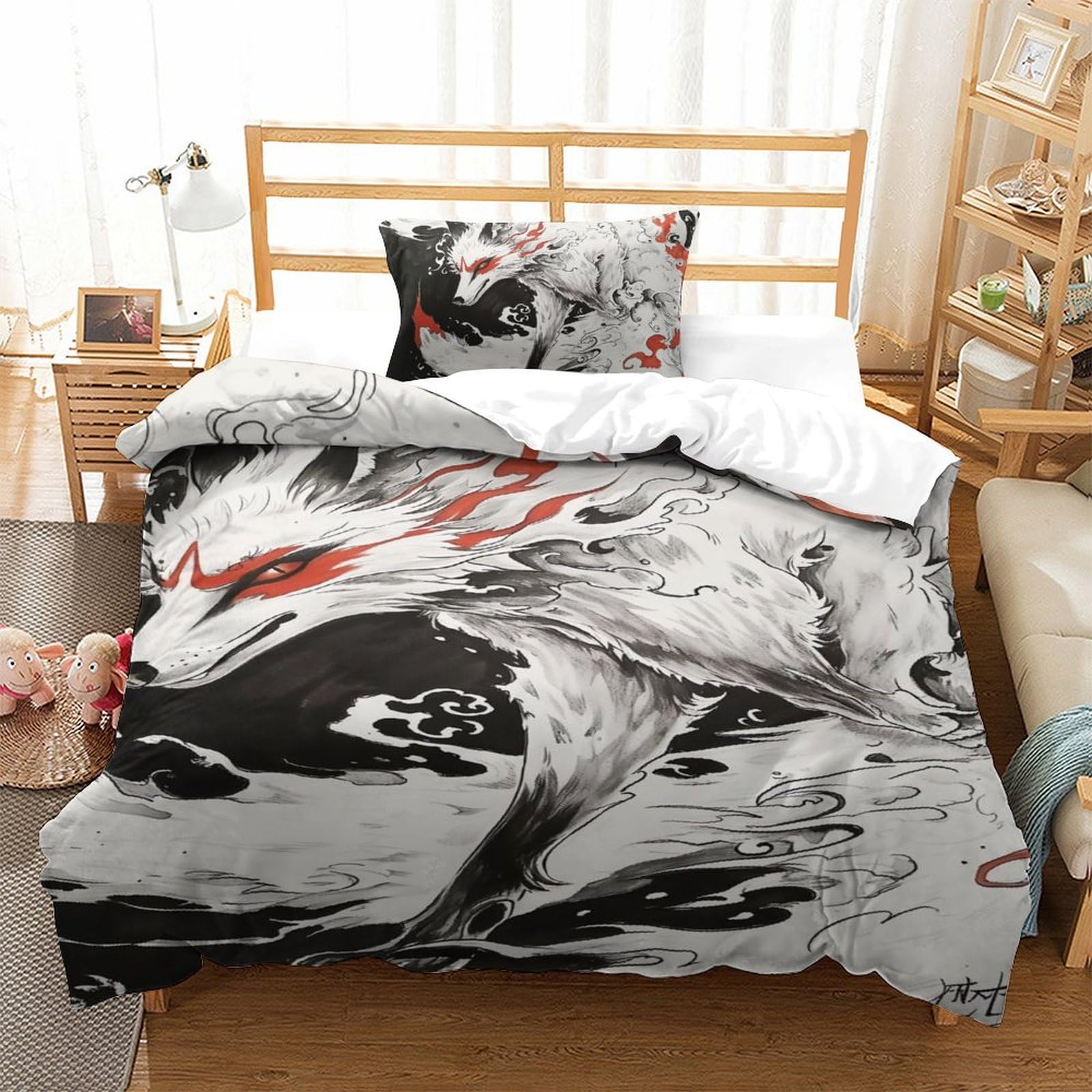 Parure de lit loup pour apaiser les nuits de votre enfant avec une microfibre douce et rassurante