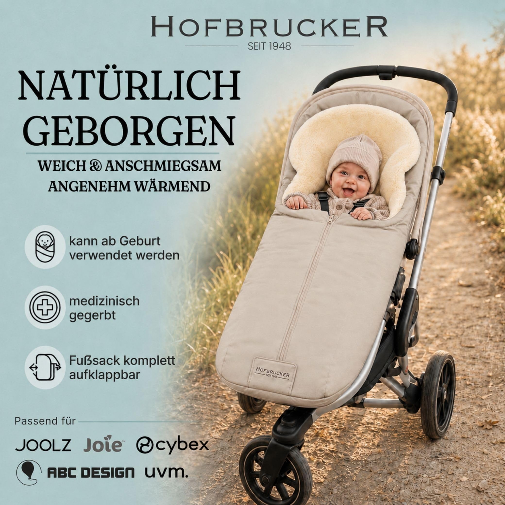 Hofbrucker seit 1948 Saco portabebés (piel de cordero) Iglu Beige Única