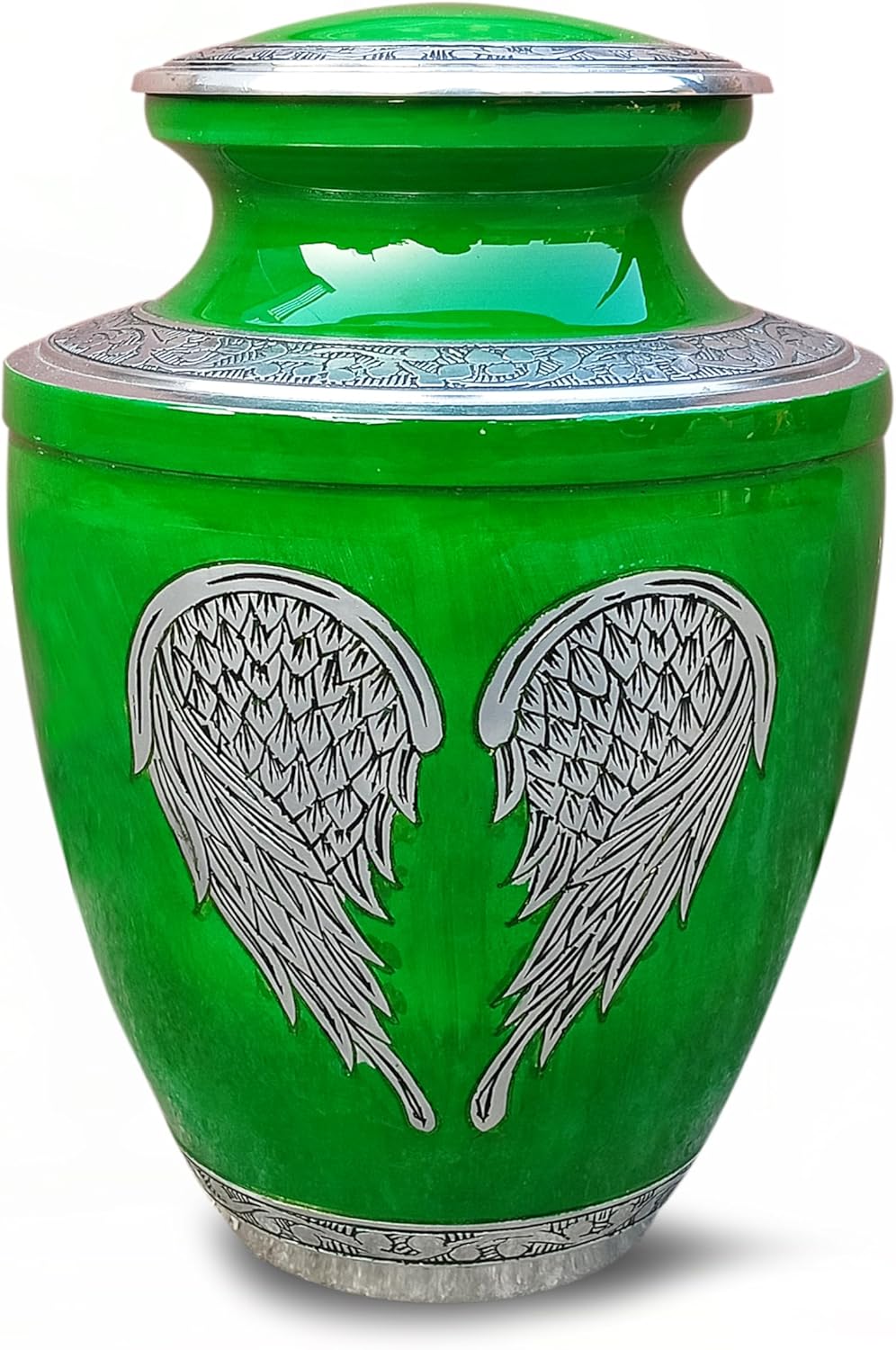 Green Marble Cremation Urns for Human Ashes, Funeral Urn for Adult Male and Female - Mom and Dad Urn- Man Women, Decorative Urn, 10 Inches Height - Large