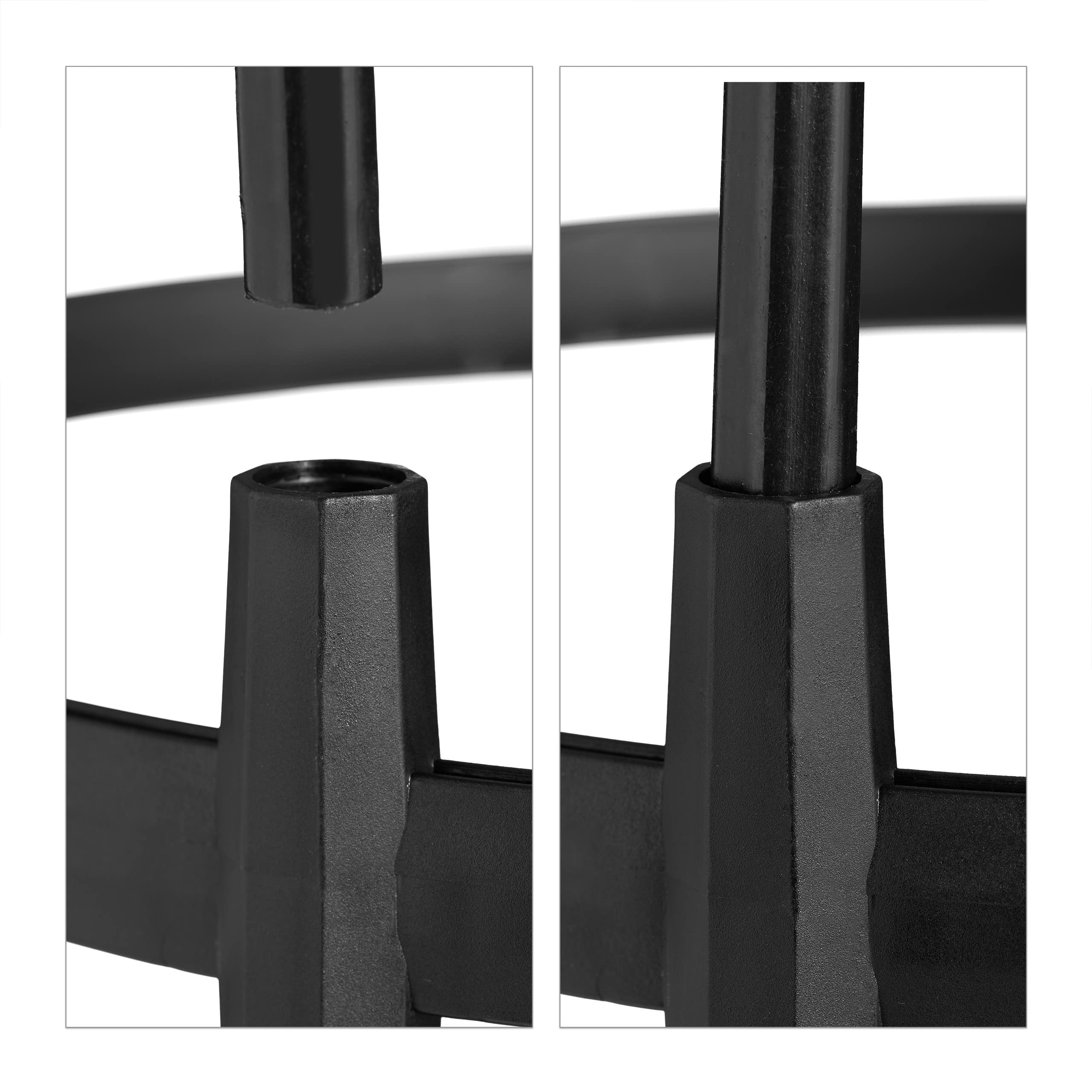 Relaxdays Trellis obélisque, Lot de 2, 188x24 cm de Hauteur, Plantes grimpantes, en métal, Stable, Tour Rosier, Noir