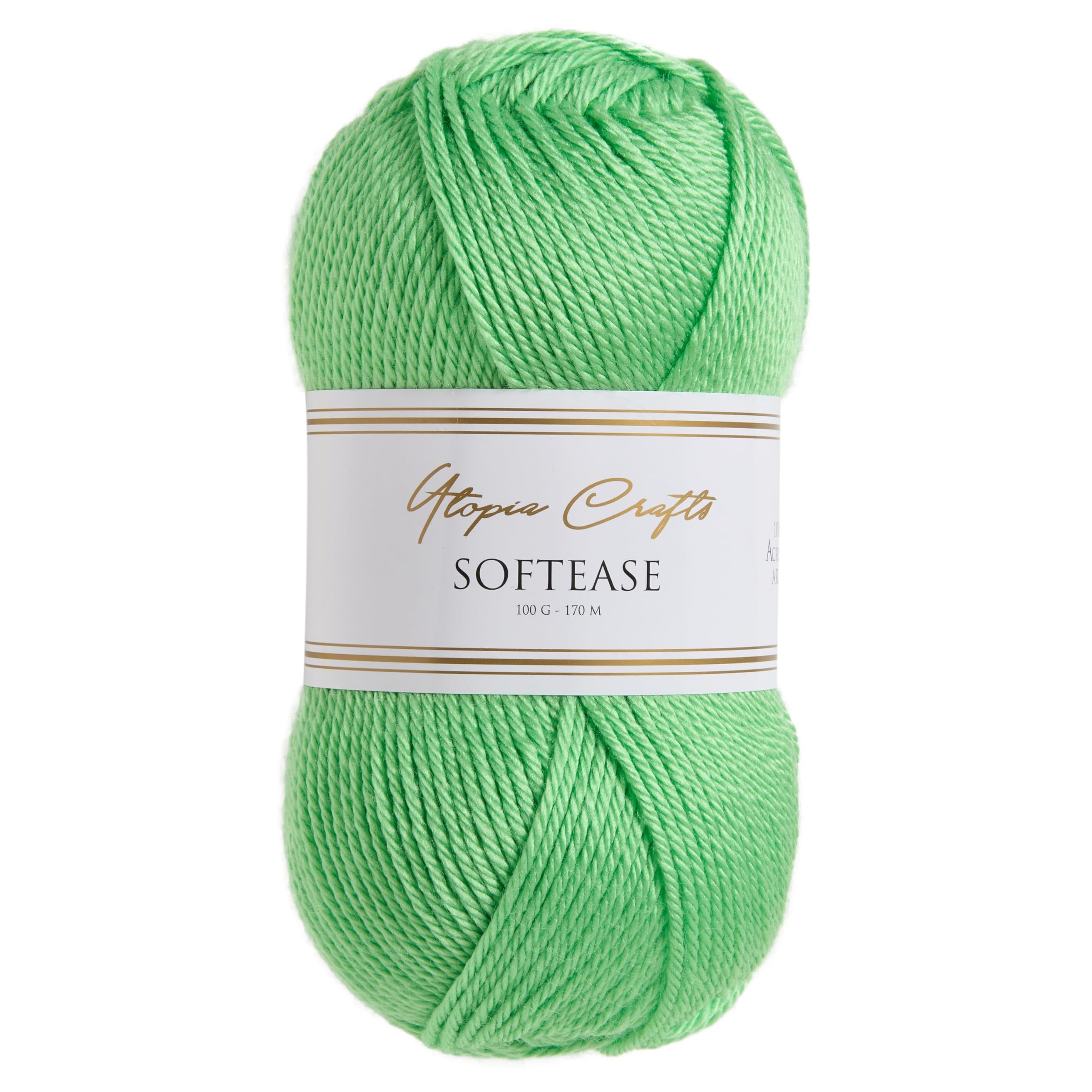 Utopia Crafts Softease Knitting and Crochet Yarn 100g (Electric Lime)