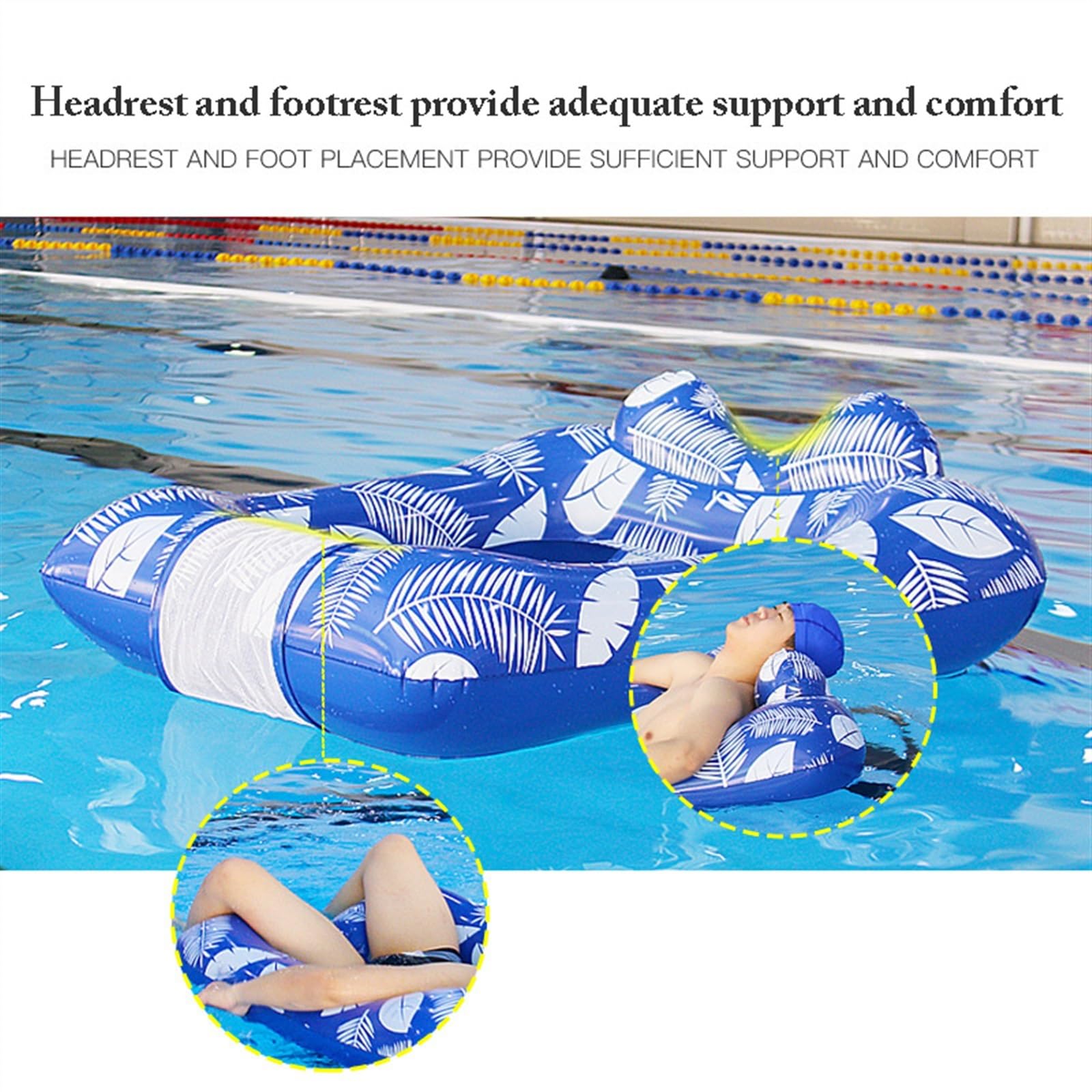 Flotteurs de Piscine pour Adultes Hamac à Eau Gonflable Chaise Flottante Portable Pliable lit Flottant canapé Accessoire de Natation Chaise d'eau Flottante