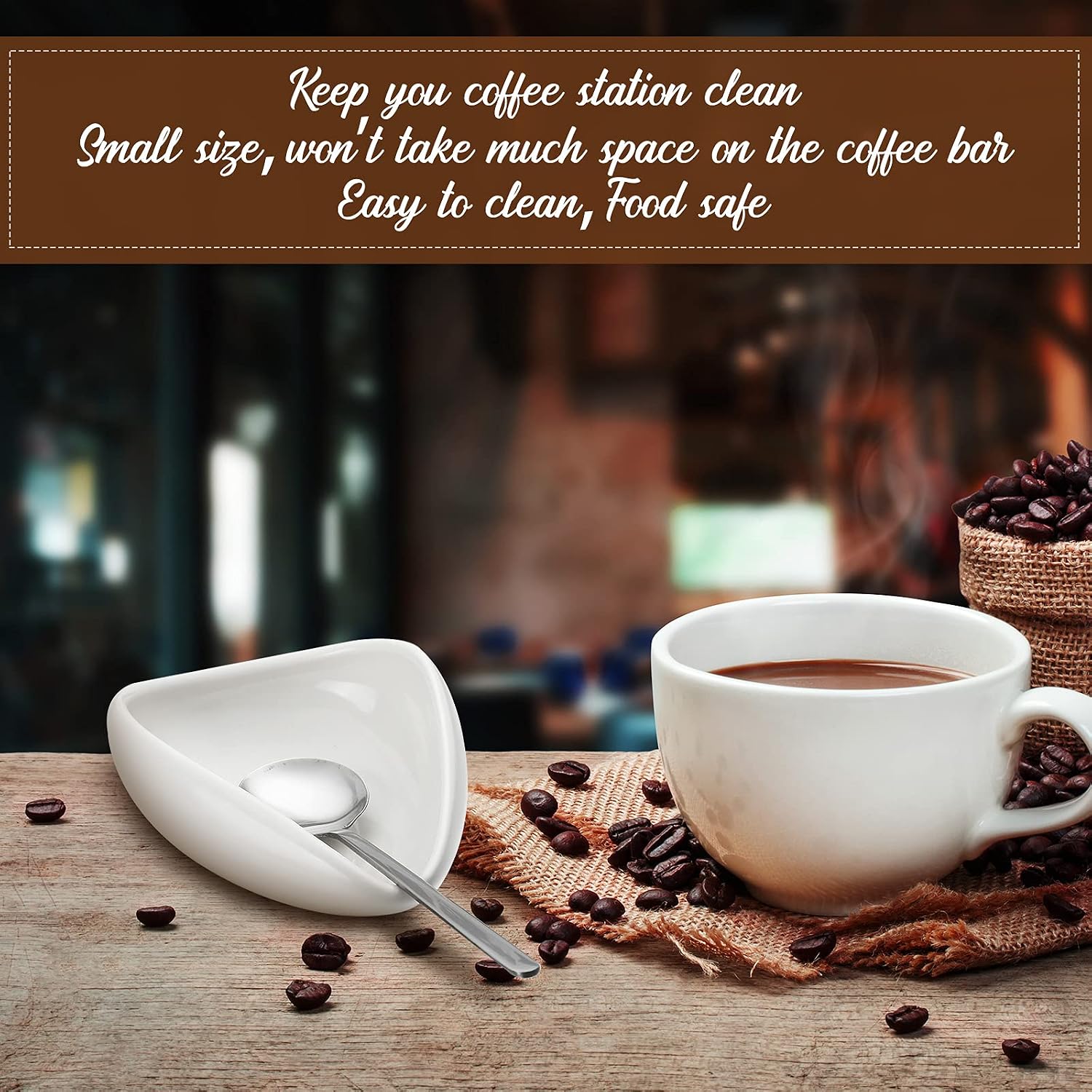 4 Pcs Coffee Spoon Holder, Coffee Spoon Rest for Bar Kitchen Accessories