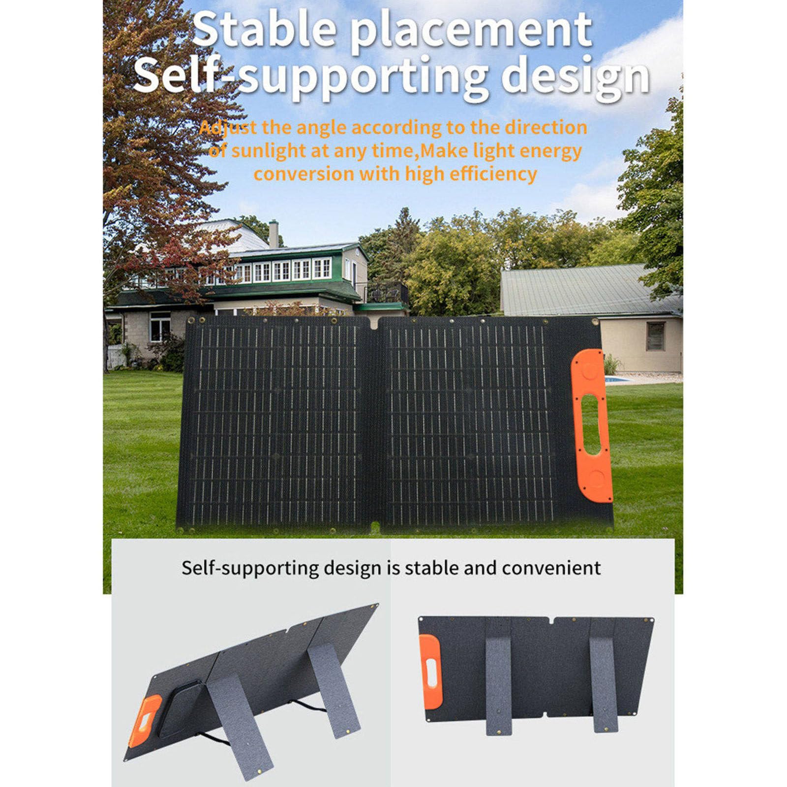 Sac solaire pliable 120 W, panneau solaire portable extérieur, pour chargement de batterie 19,44 V, caravane, camping-car, bateau, camping-car, interface de liaison photovoltaïque Mc4