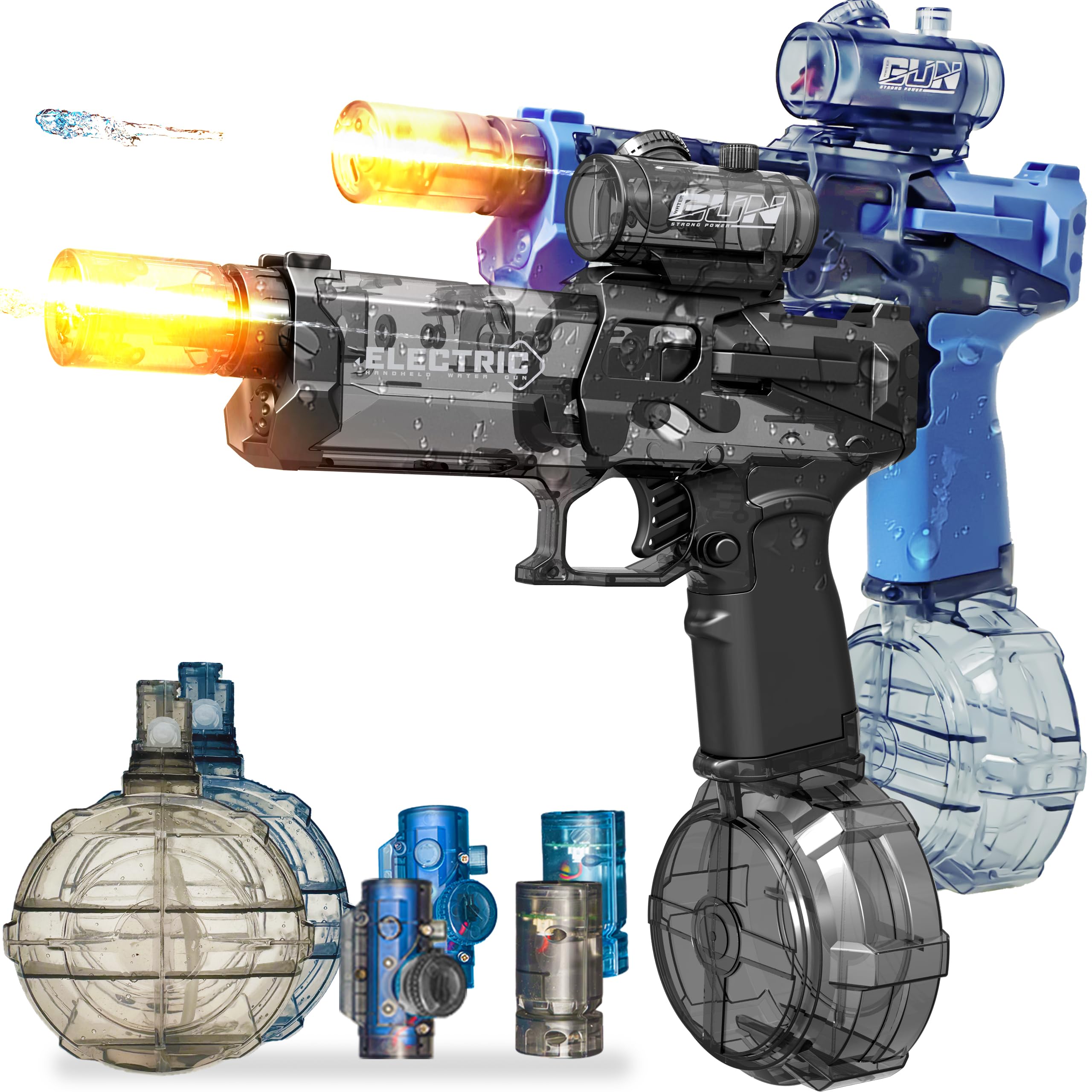 Photo 1 of ***MISSING PARTS***
2 Pack Electric Water Guns with LED Lights, Fully Automatic Squirt Guns, 28–32 FT Long Range Water Blaster Soakers for Kids & Adults, Summer Outdoor Pool Beach Water Toys