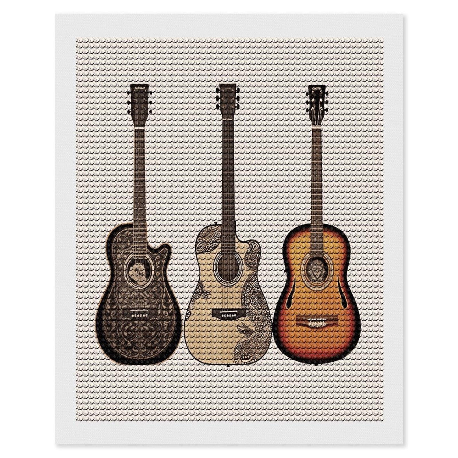 FekiLoot Guitar Diamond Art Kits for Adults Diamond Painting Kits for Beginners DIY Diamond Art Kits Round Full Drill Diamond Dot Gem Painting for Home Wall Decor Gift 16"x20"