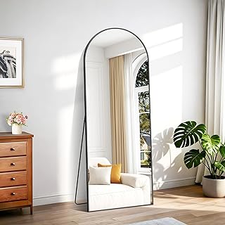 Comprar Weare Home Espejo de Cuerpo Entero, 165 x 60 cm Espejo de Pie Cuerpo Entero Curvado, espejo grande cuerpo entero Espejo de Pared con Marco de Aleación de Aluminio y Soporte para Sala Dormitorio(Negro)