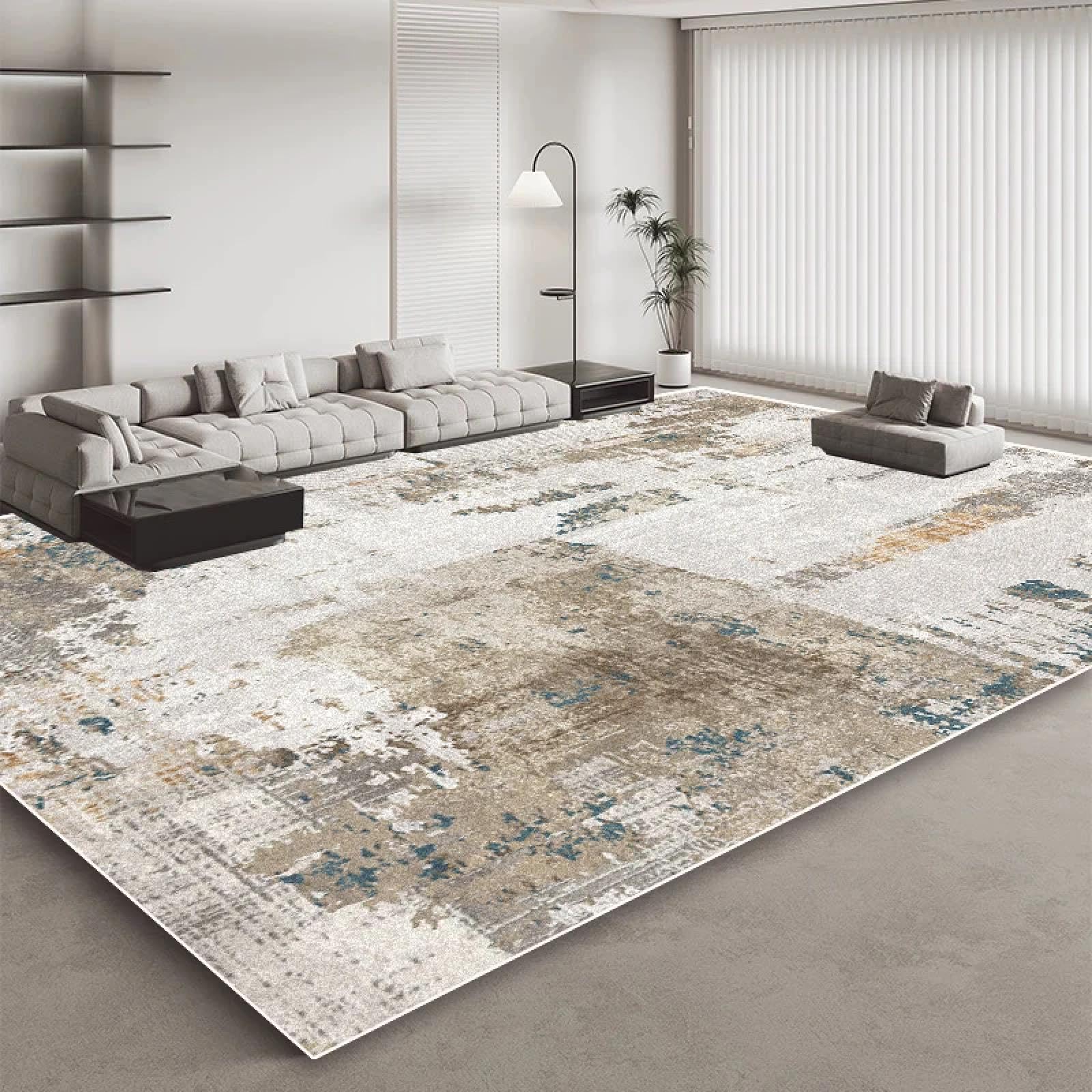 Tapis bouclé anti-écrasement 80x120cm pour protéger vos sols de salon