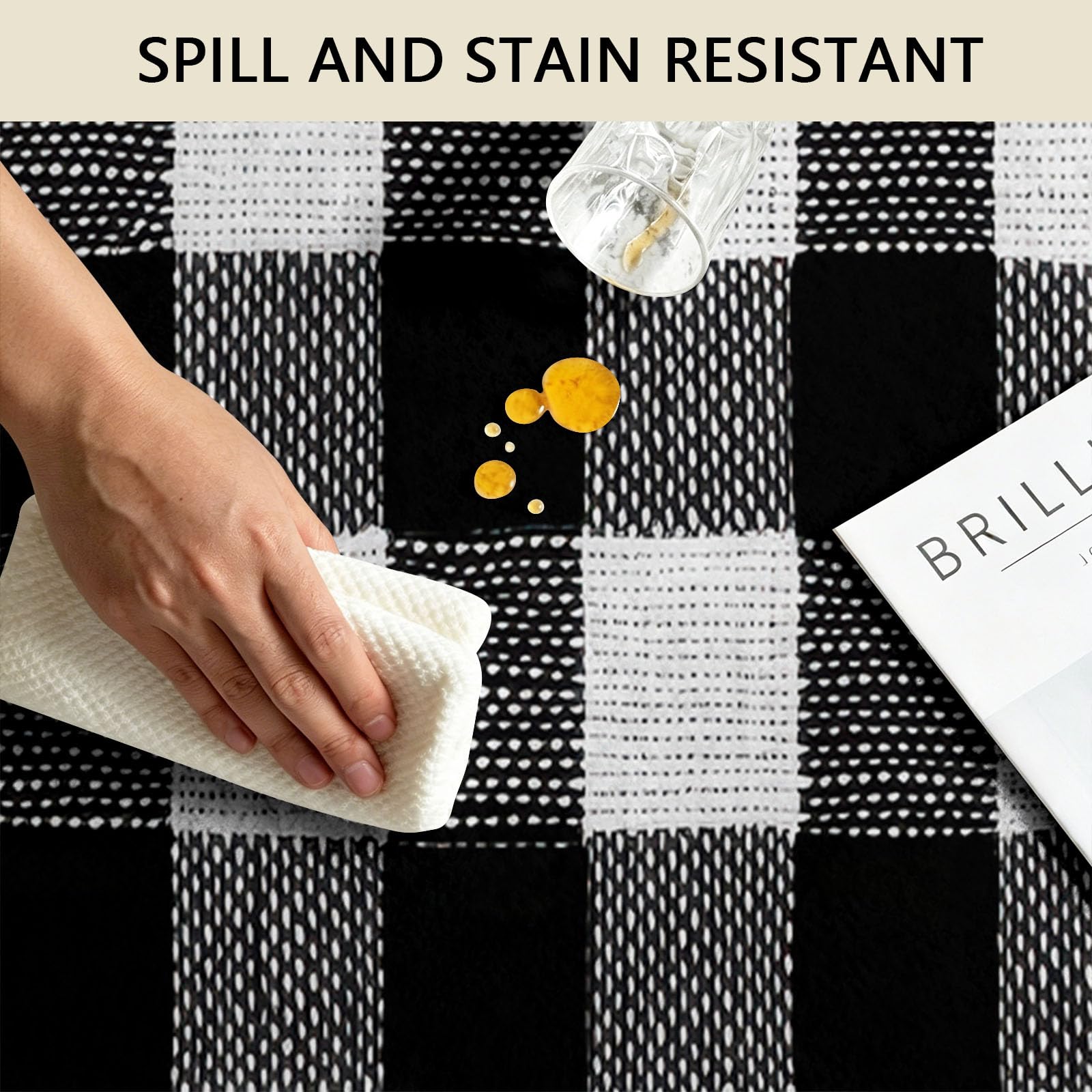 Tappeto rotondo con motivo a scacchi bianco e nero, minimalista, alla moda, 200 cm, per soggiorno, camera da letto, morbido e senza pelucchi, antiscivolo, sottile e leggero