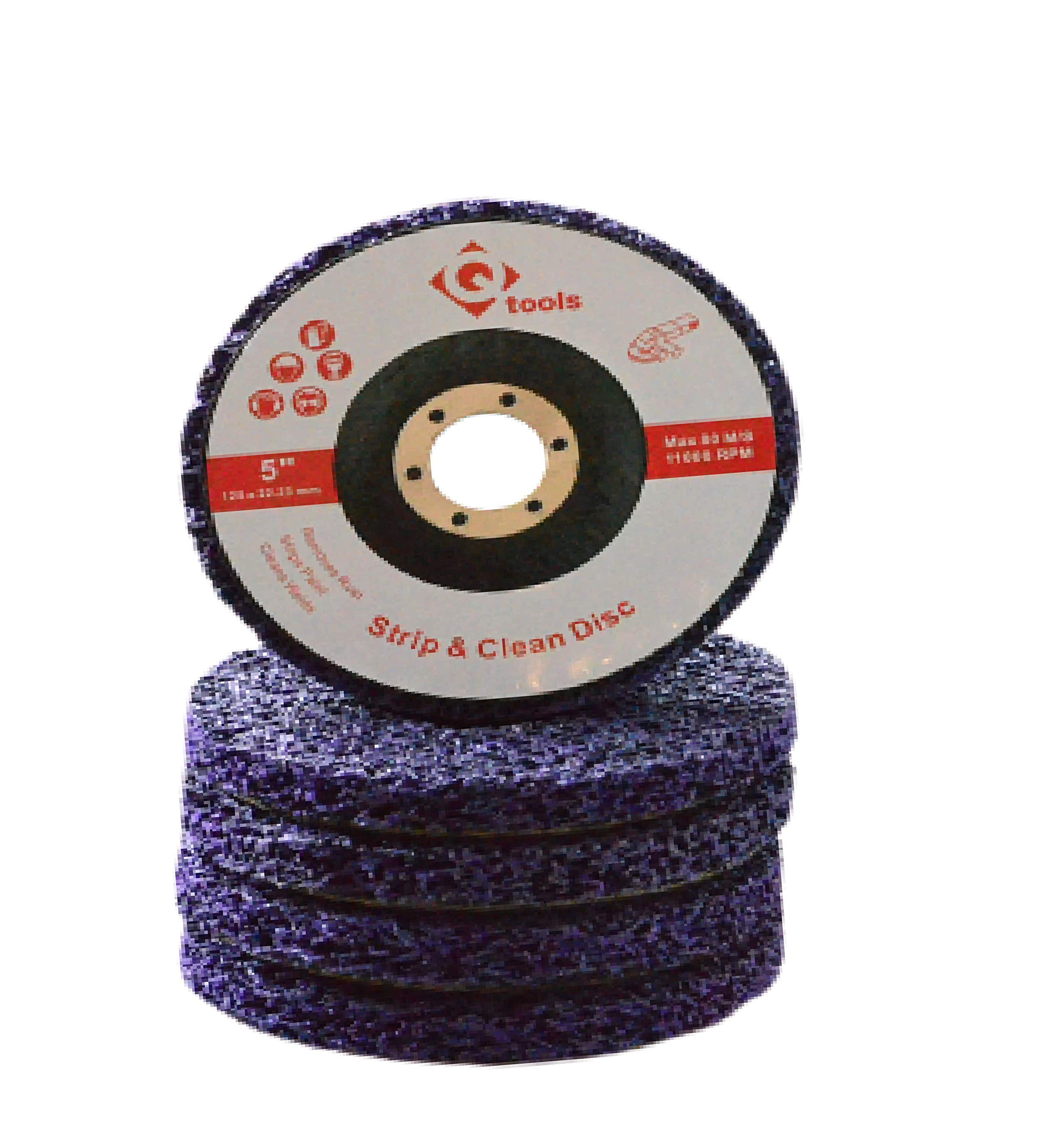 Q-Tools CSD Scheibe 125 Mm – 5er-Pack Grobreinigungsscheibe Für Winkelschleifer, Zum Entrosten, Entlacken & Polieren Von Metall