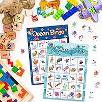 Vista 5 de Fancy Land Ocean Bingo Game 24 Players for Kids Under Sea Party Game Supplies