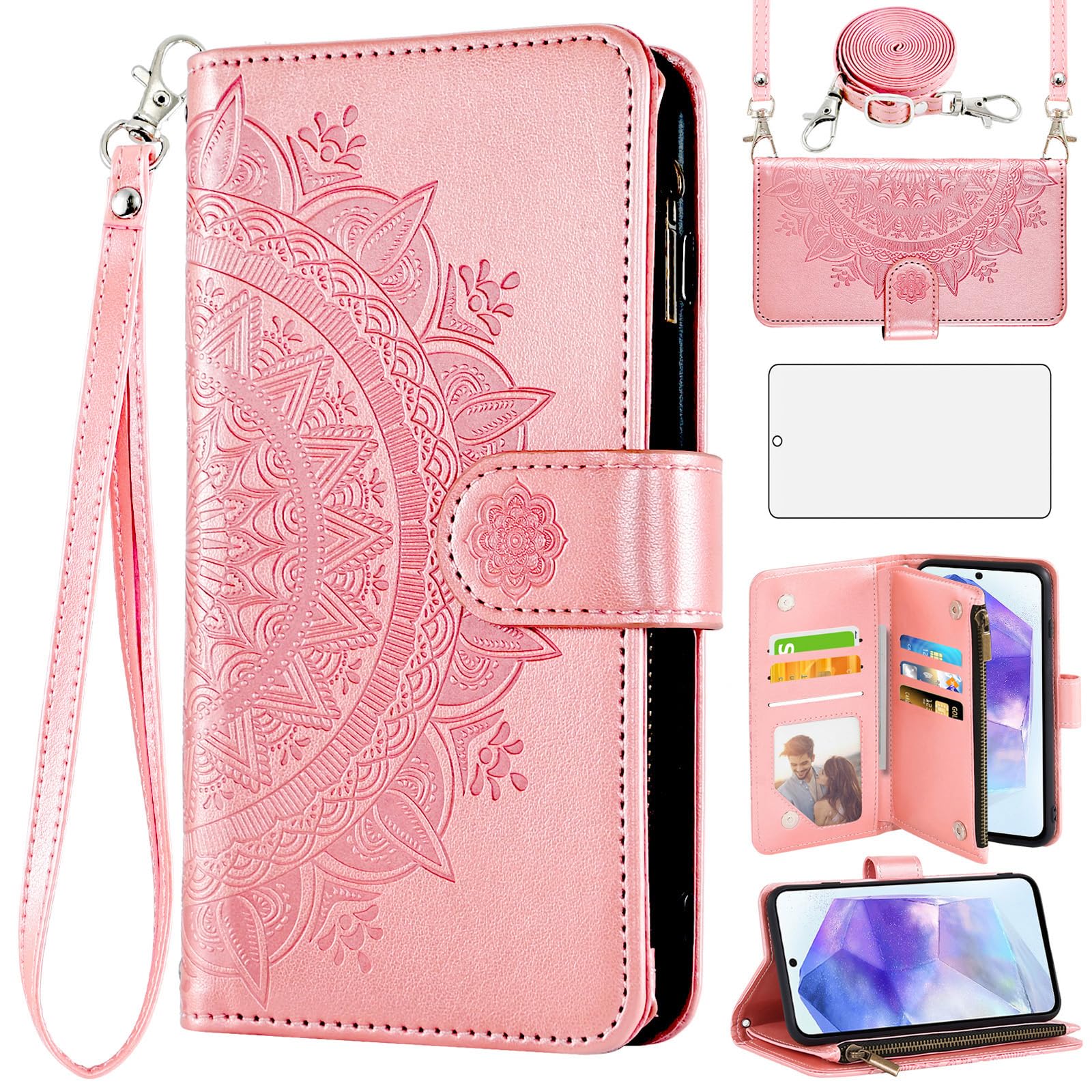 Protection Samsung Galaxy A55 5G étui fleur mandala chic - 8