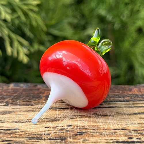 Miniatura 7 de Glass Radish Figurine  Hand Blown Red Vegetable Sculpture  Fused Glass Miniature  Unique Gift for Fathers Day, Kitchen Decor, or Collectible Display