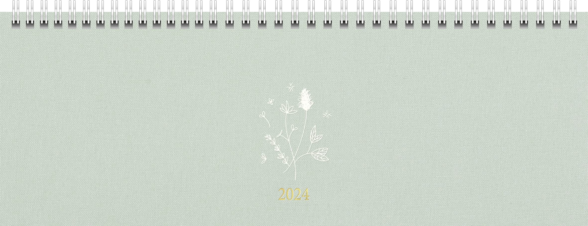 rido/idé Young Line 2024 weekly calendar, 2 pages = 1 week, sheet size 29.7 x 10.5 cm, turquoise