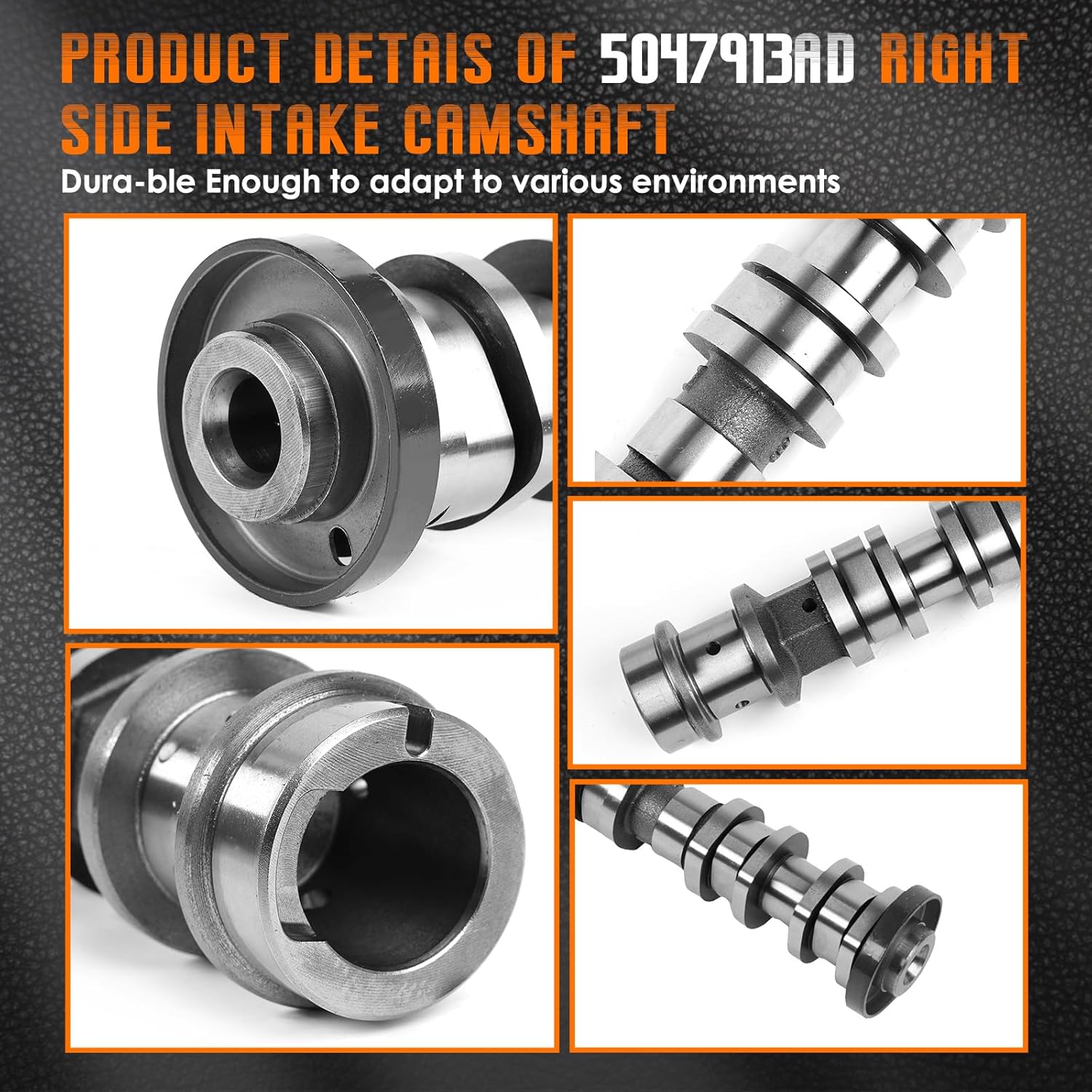 5047913AD 3.6L Right Side Intake Camshaft Compatible with 2016-2024 Chry-sler Pacifica Dodge Jeep Wrangler Grand Cherokee Ram 1500 3.6L Engine,Replace 5047913AA 5047913AB 5047913AC