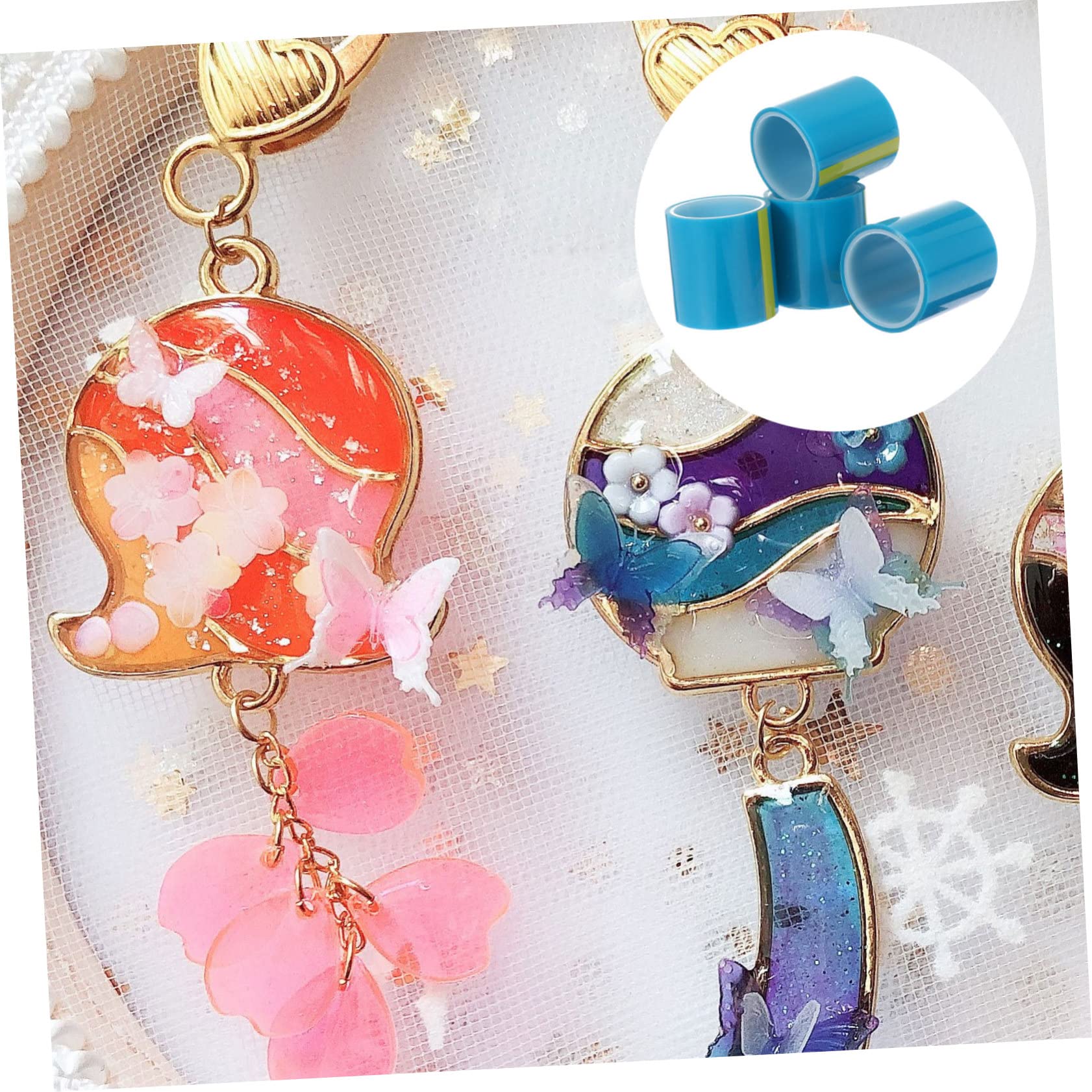 SHINEOFI 12pezzi Nastro Adesivo Pratico Traccia Per Progetti Fai Te Blu Strumento Per Epossidica Facile Da Usare e Leggero Per Realizzazione Di Pendenti e Gioielli Decorativi