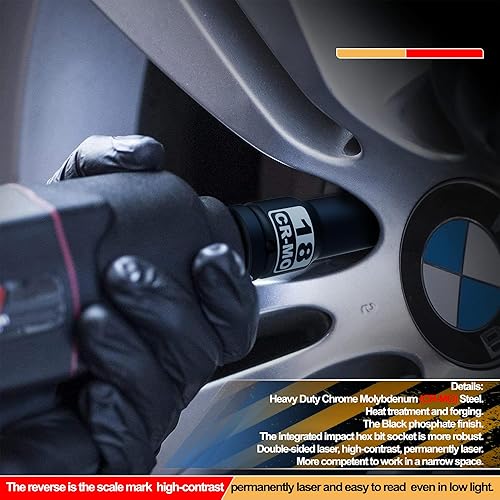 Miniatura 6 de Juego de dados hexagonales Drive Master Impact de 12 pulgada, métrico y SAE, juego de 20 piezas de dados Allen de impacto de 12 pulgada, 0.197 in -