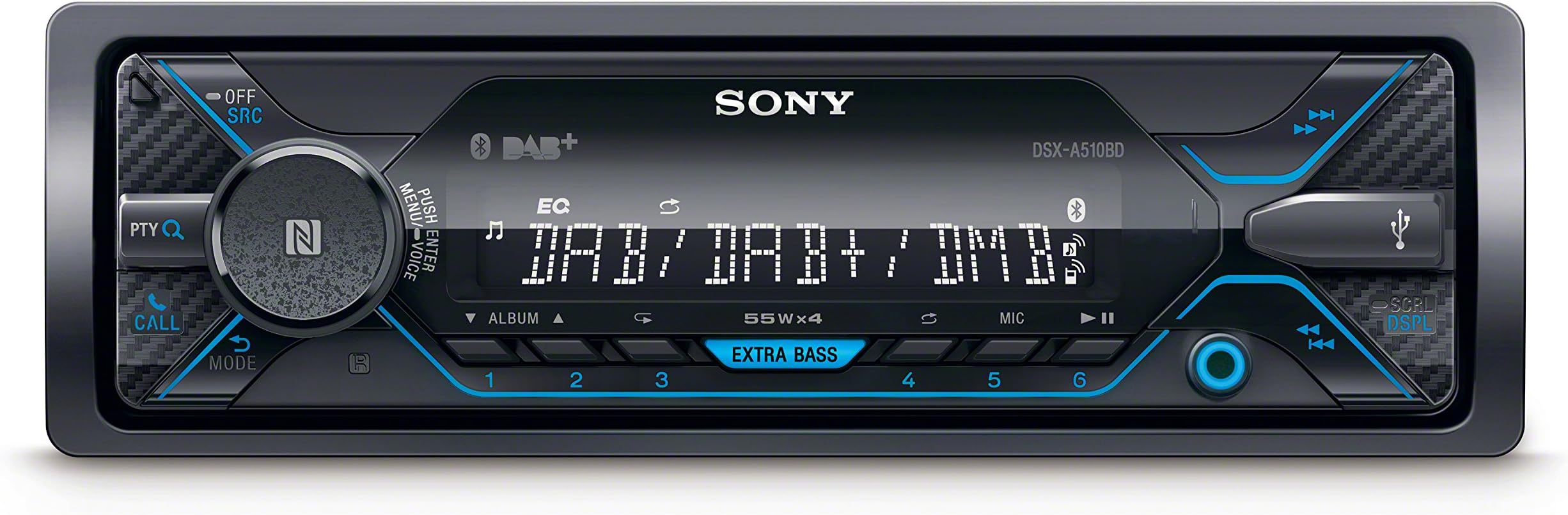 Sony DSX-A510BD DAB+ Mechaless Car Radio - BlueSony DSX-A510BD DAB+ Mechaless Car Radio - Blue