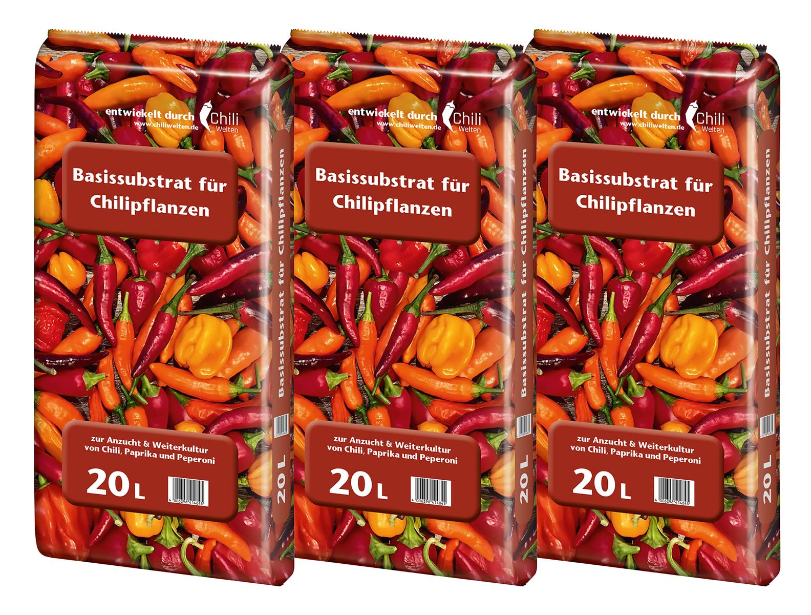 Floragard Universal Basissubstrat für Chillipflanzen – 3x20 Liter – zur Anzucht und Umtopfen