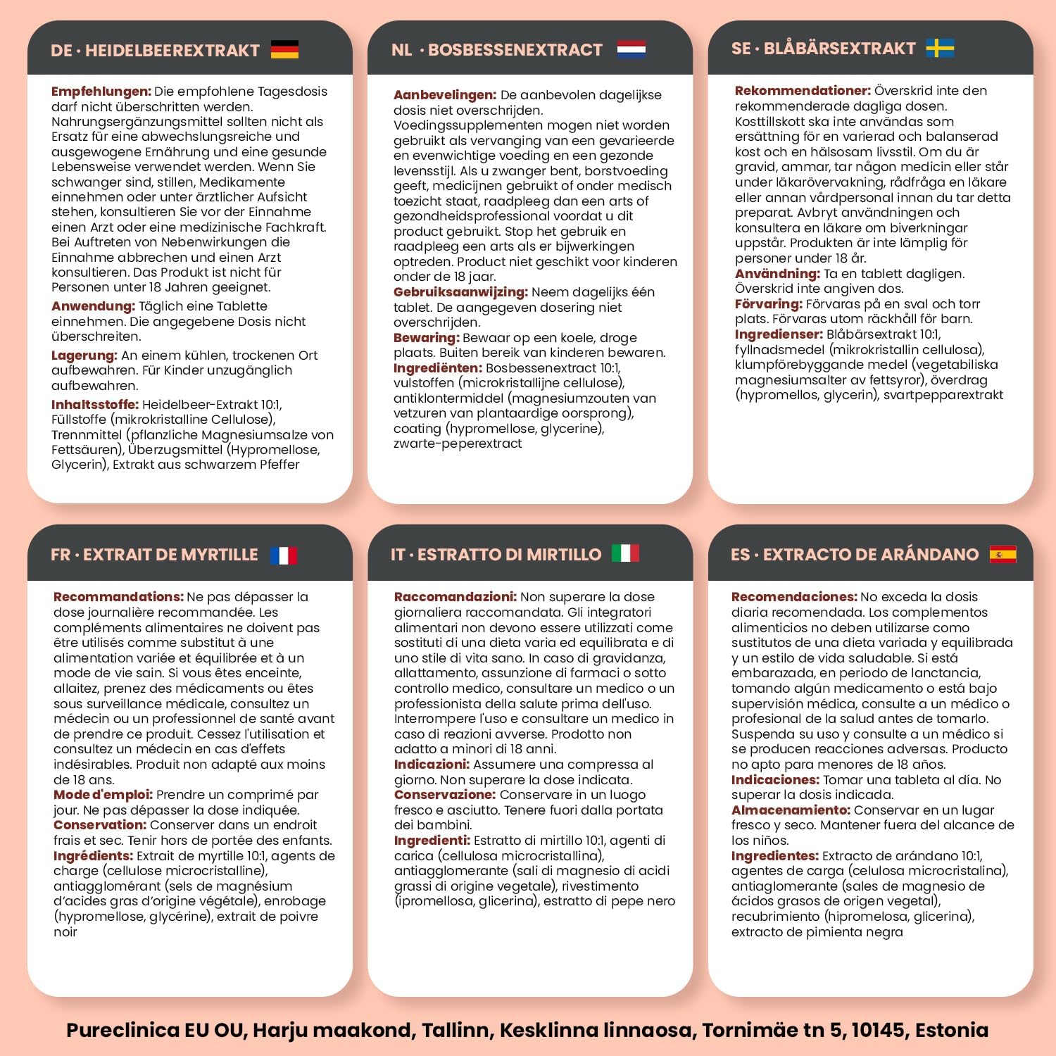 pureclinica Bilberry Extract 10,000mg x 180 Tablets (6 Months Supply)- 10X More anthocyanidin Plus 5mg Black Pepper per Tablet - Image 6