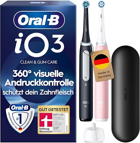 Oral-B iO 3 Lot De 2, Brosses À Dents Électriques Noire E… - 1