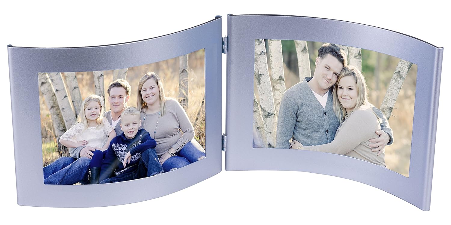 Displays2go Double Picture Frame Book Style with Lens (Set of 6), 4 by 6" Amazon.in Home