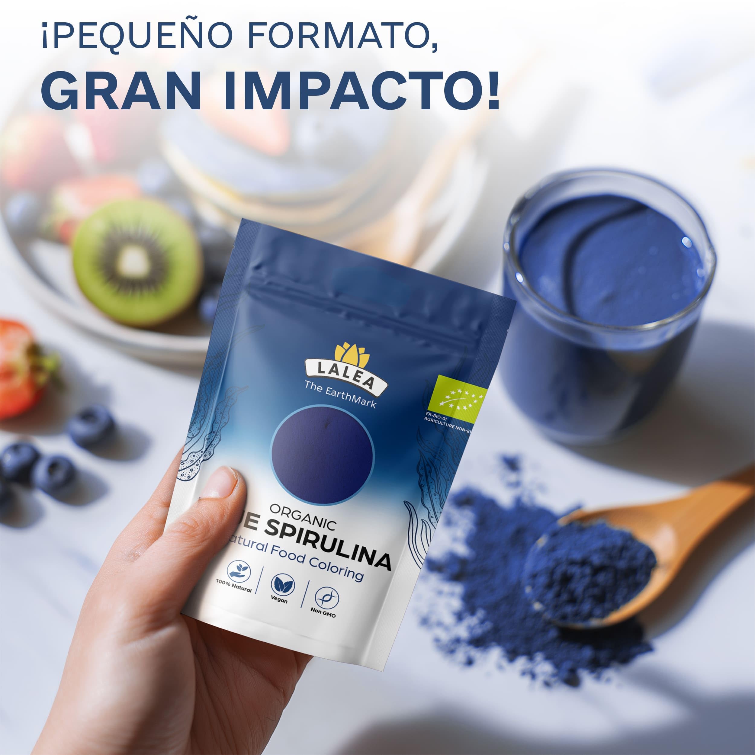 LALEA Espirulina Azul Ecológica en Polvo 55g – Spirulina Azul – Blue Spirulina Powder (Ficocianina) – Vegan Colorante Alimentario Natural (E18) – Para Smoothies, Bebidas, Postres, Repostería