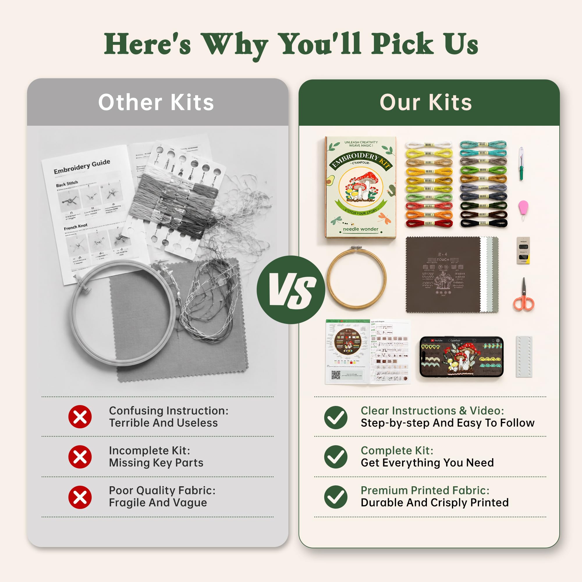 Beginner Embroidery Kit - Step-by-Step Learning -9