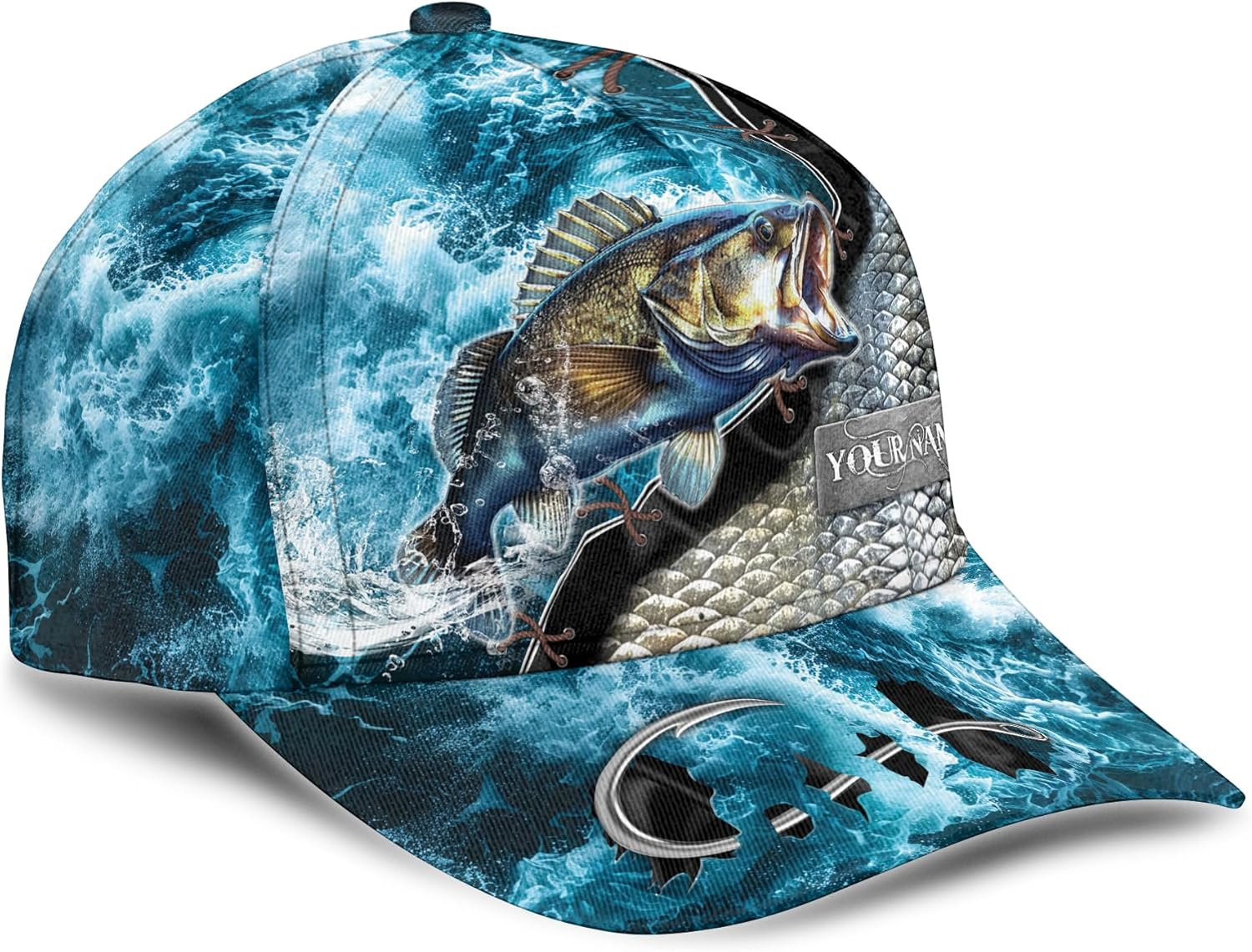 Personalized Baseball Caps, Hunter Fishing Caps for Men, Fitted Camo Hats for Men Fishing, Camoflauge Gift Caps