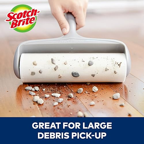 Miniatura 3 de Scotch-Brite Rodillo de pelusa de superficie grande 50% más pegajoso, funciona muy bien en pelo de mascotas, 60 hojas