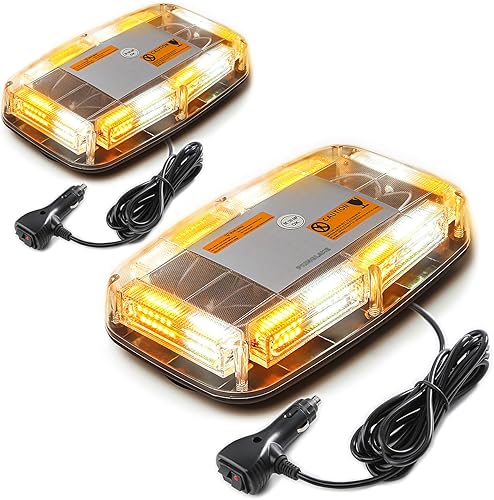 2 luces estroboscópicas de emergencia para techo de 72 LED, 12-24 V, alta visibilidad, advertencia de seguridad, mini barra de luz estroboscópica