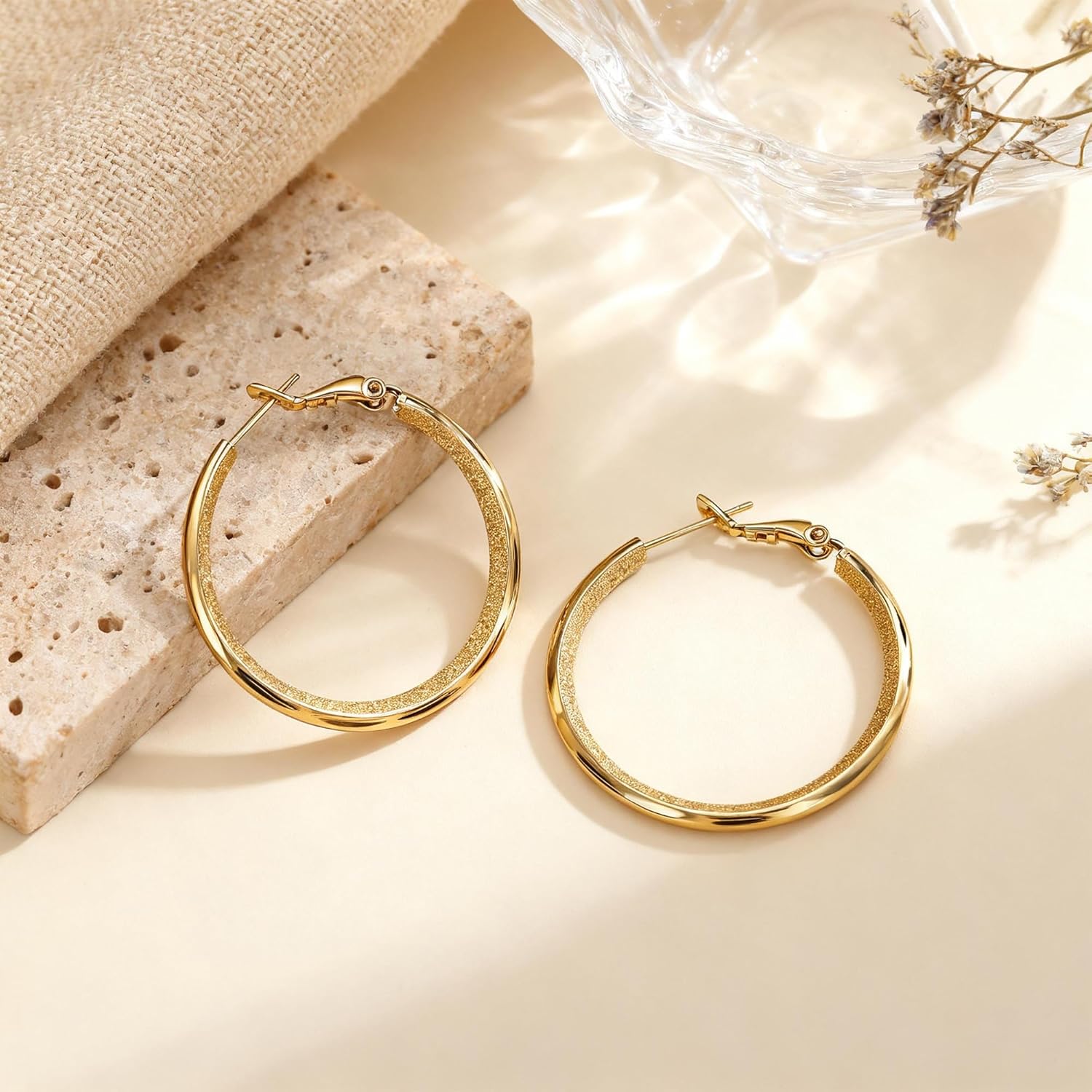 Shiny Gold Earrings for Women,14K Gold Plated Butterfly Earrings for Women,14K Real Gold Plated Dainty & Trendy Butterfly Stud Earrings for Fashion Jewelry Gifts - Image 2