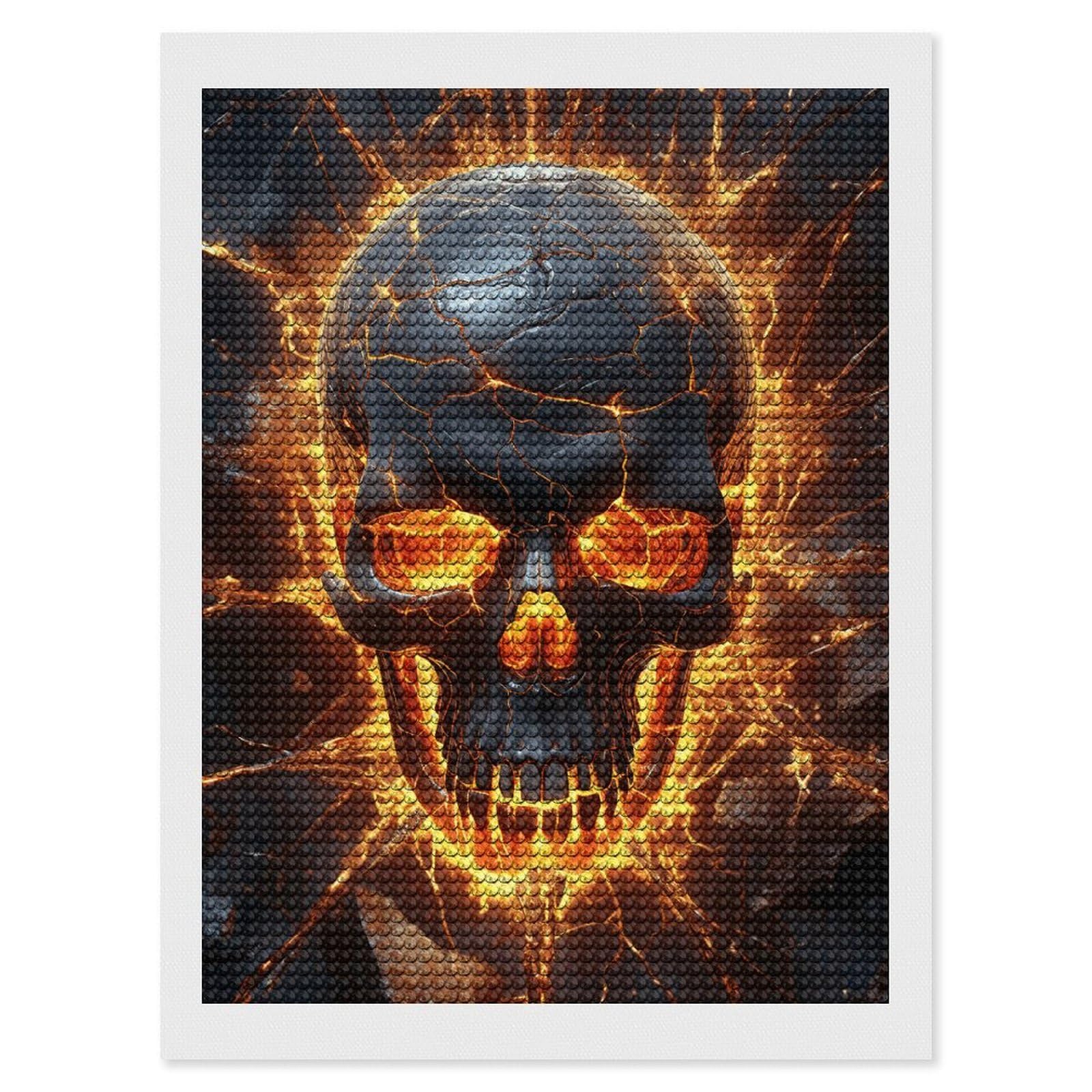 DWVTSLH Shattering of Skull Diamond Painting Kits for Adults, Personalized Diamond Photo Art Full Drill, DIY 5D Diamond Art Painting Kits for Beginners, Home Wall Decor 12"x16"