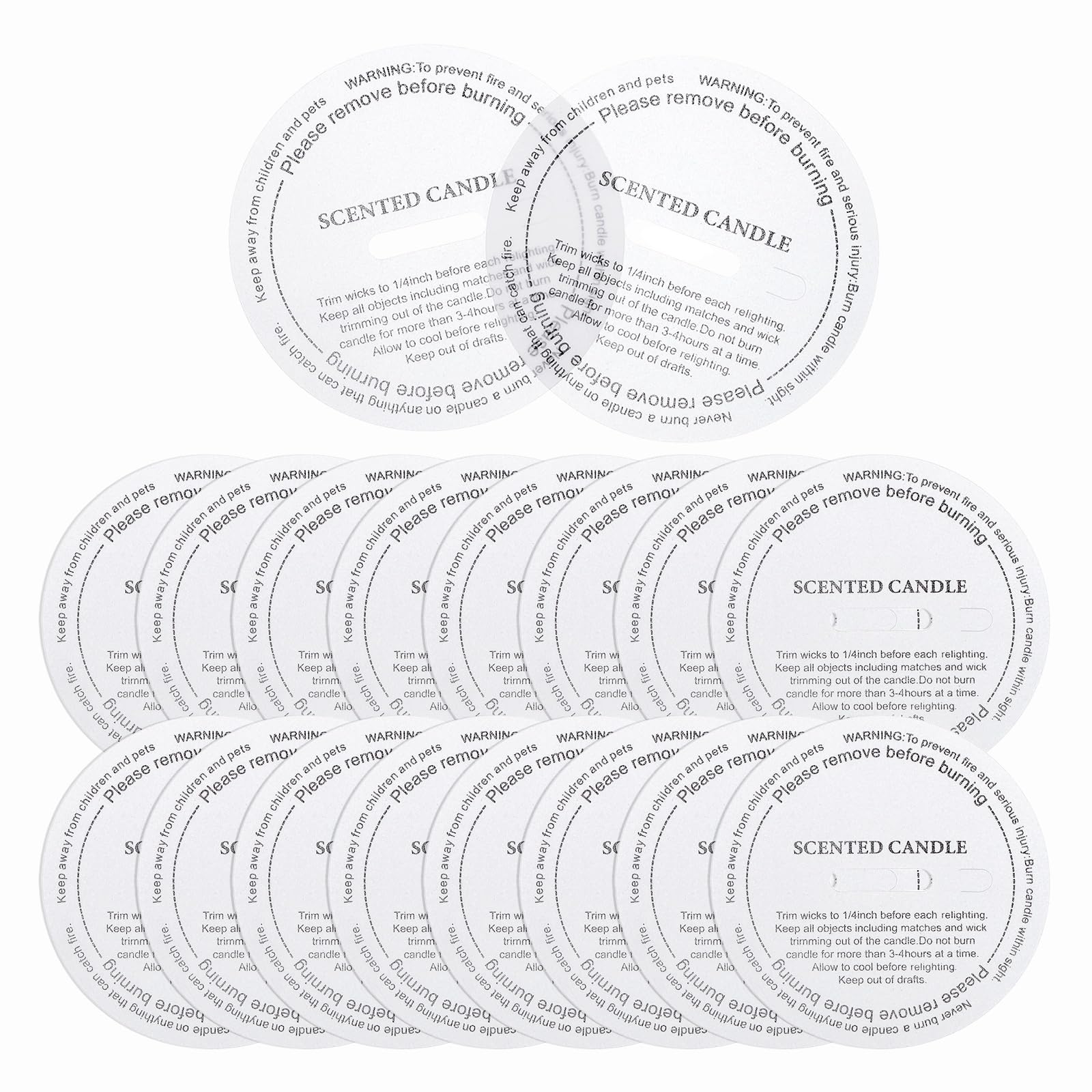 sourcing map 60 Pcs Candle Dust Covers, 6.5cm/2.6" Round Printed Translucent Candles Drip Protectors Lid Accessories Letter Pattern for Craft Fragrance Making Jars Boxes Packaging