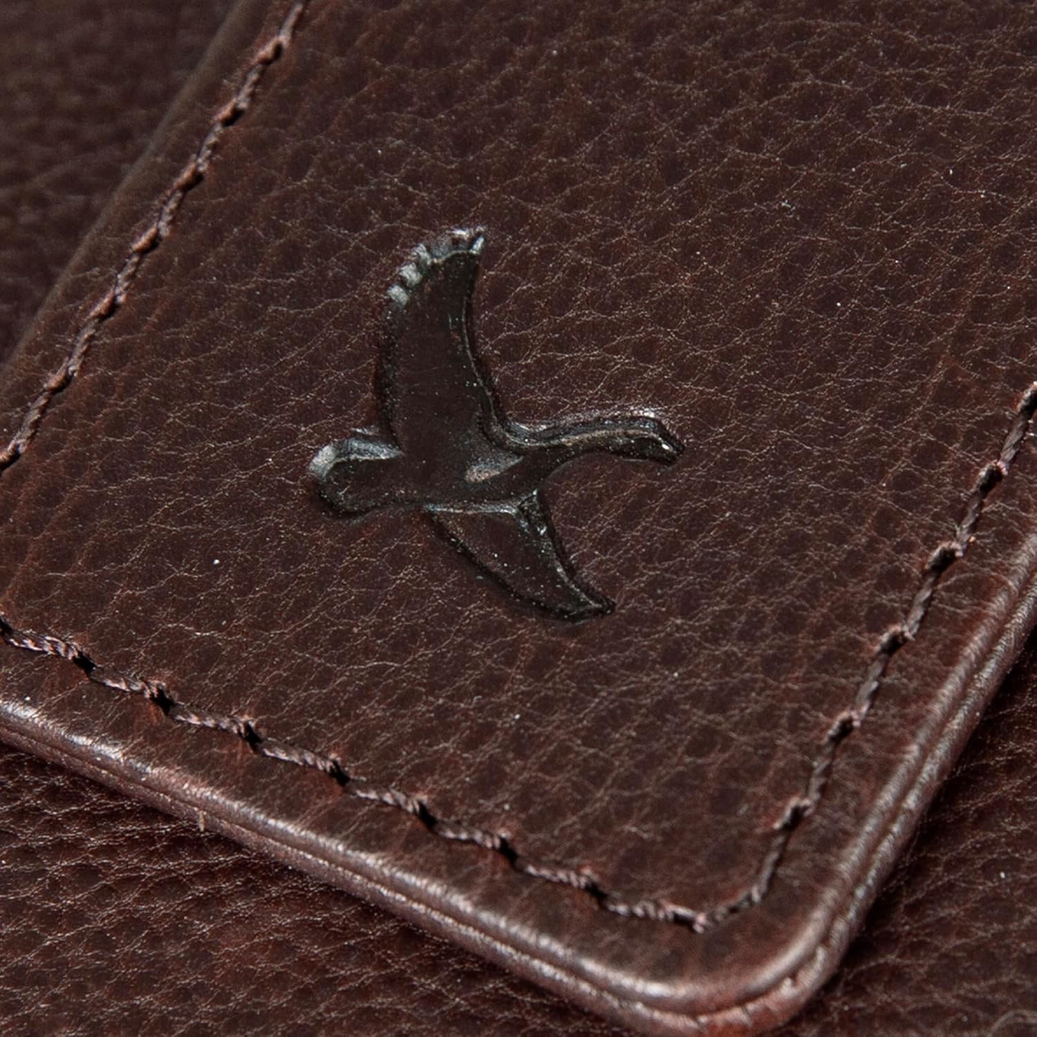 Eddie Bauer Men's Rugged Leather Bifold Wallet | Money Clip | RFID Protection | ID Window | Genuine Leather | EDC - Image 4