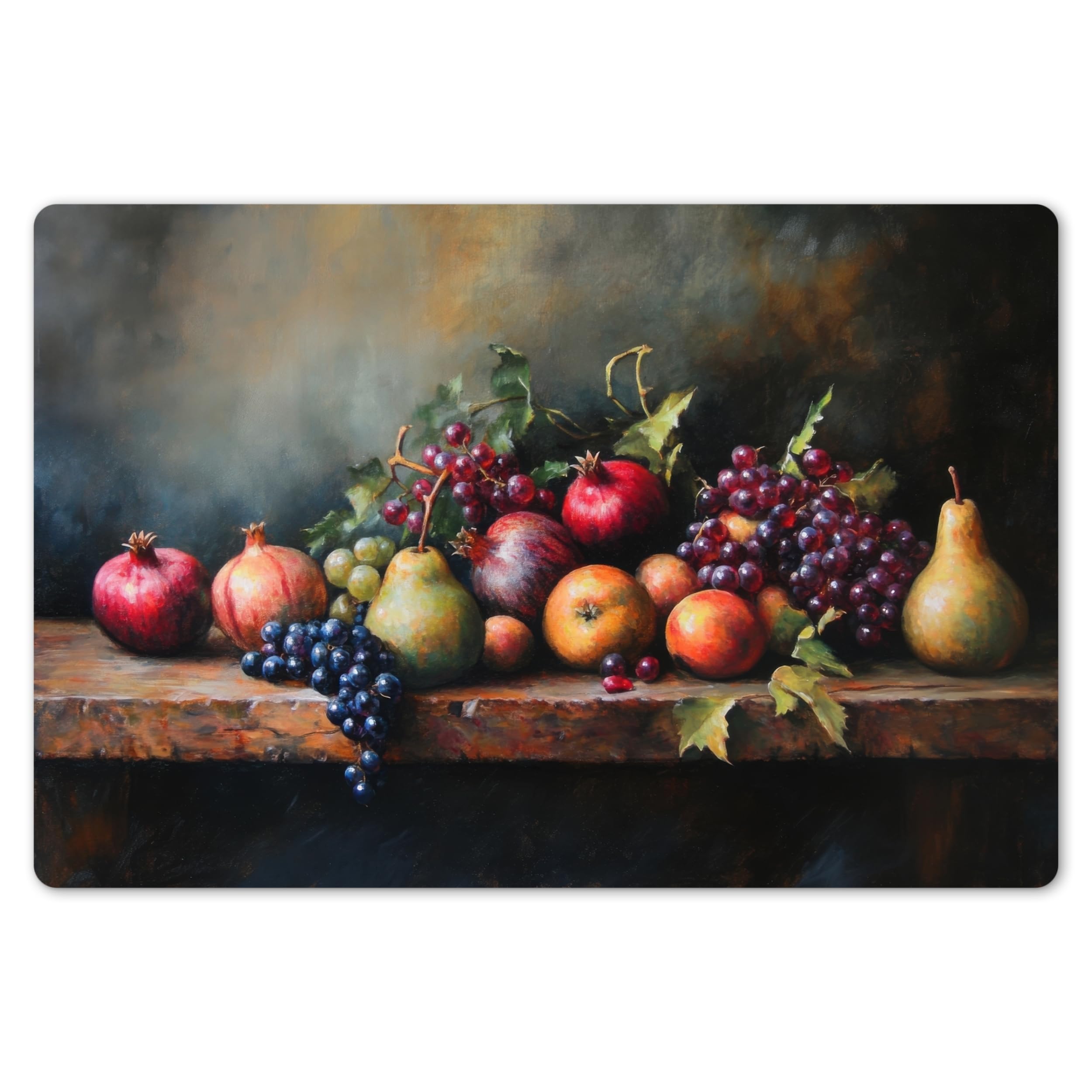 Kitchenyeah Rustic - Still Life Kitchenyeah© Place Mats For Table 18"X12" / 45X30 Cm Placemat Set Of 6 Placemats Wipe Clean Kitchen Anti Slip Dinner Dining Mat Dinning - Fruit