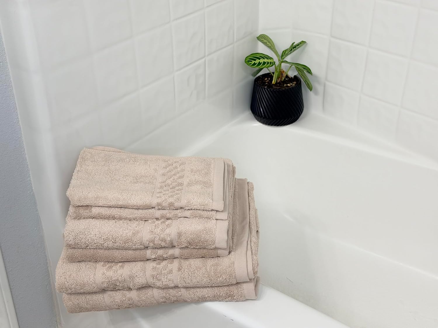 Luxury Towel Set – Bath, Hand, Face, Baby & Beach | Quick-Dry, Ultra-Absorbent | Includes Waffle Towels, Washcloths, Hair Wrap, Makeup Remover Cloths, Dish Rags, Bath Mat & Paper Towels (Beige)