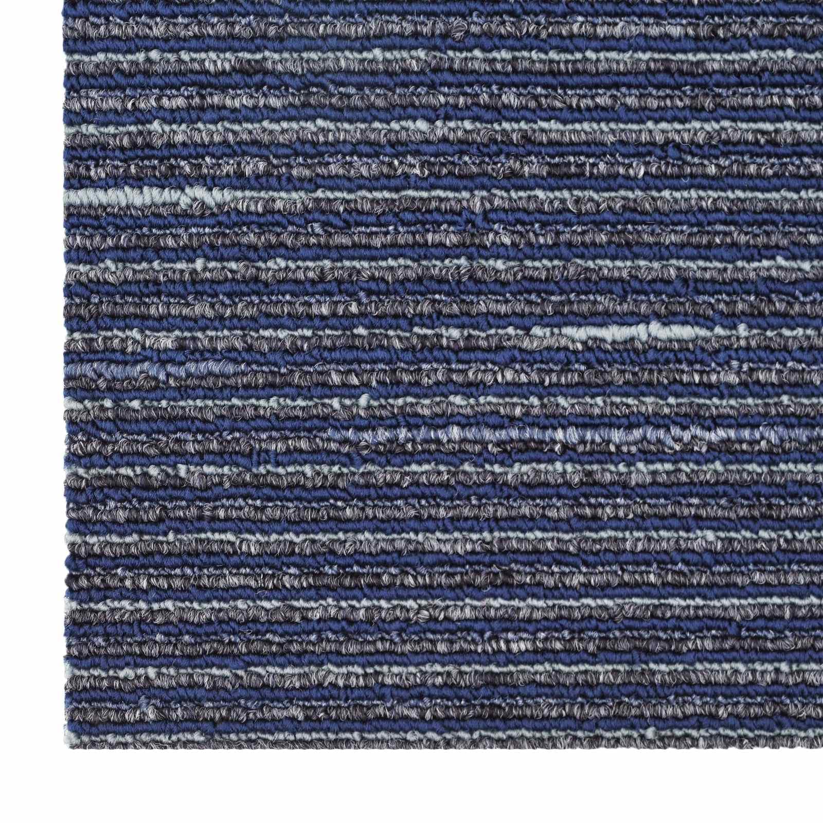 vidaXL Teppichfliese Gestreift Blau 50 x 50 cm 36 stk. PP und Bitumen